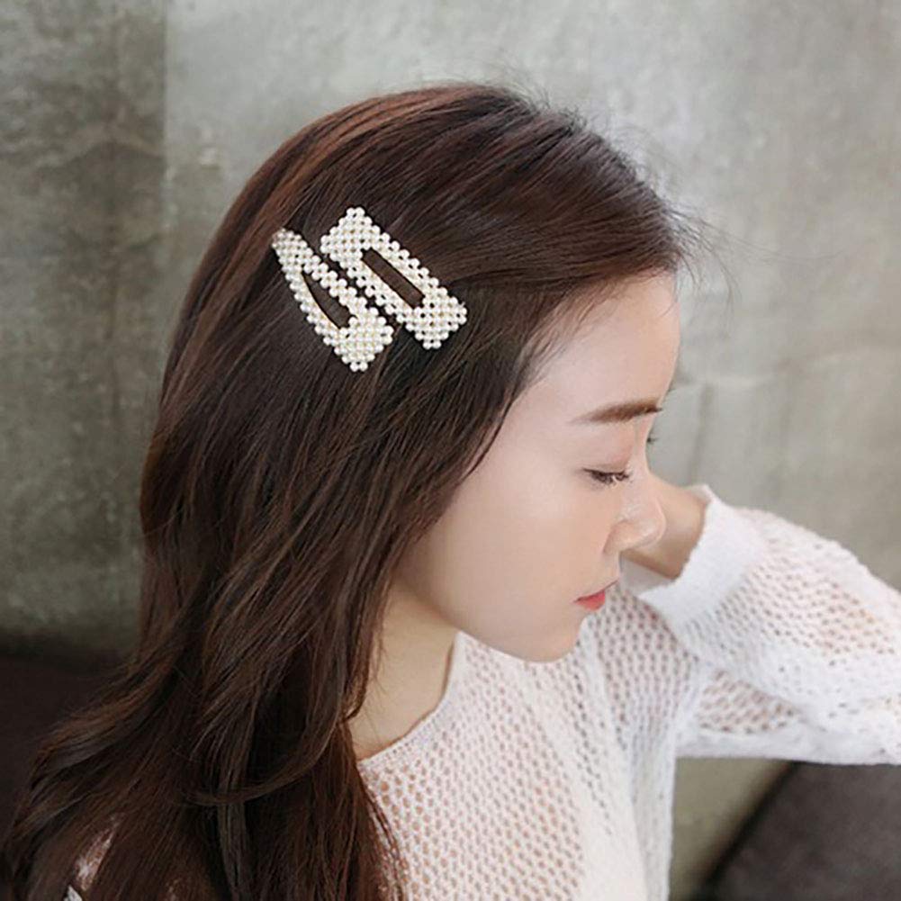Fodattm 2PCS Sweet Imitation Pearl Hair Clips - Elegant Drop-shaped Gold Alloy Hairpins for Women | Perfect for Weddings, Parties & Everyday Hair Accessories