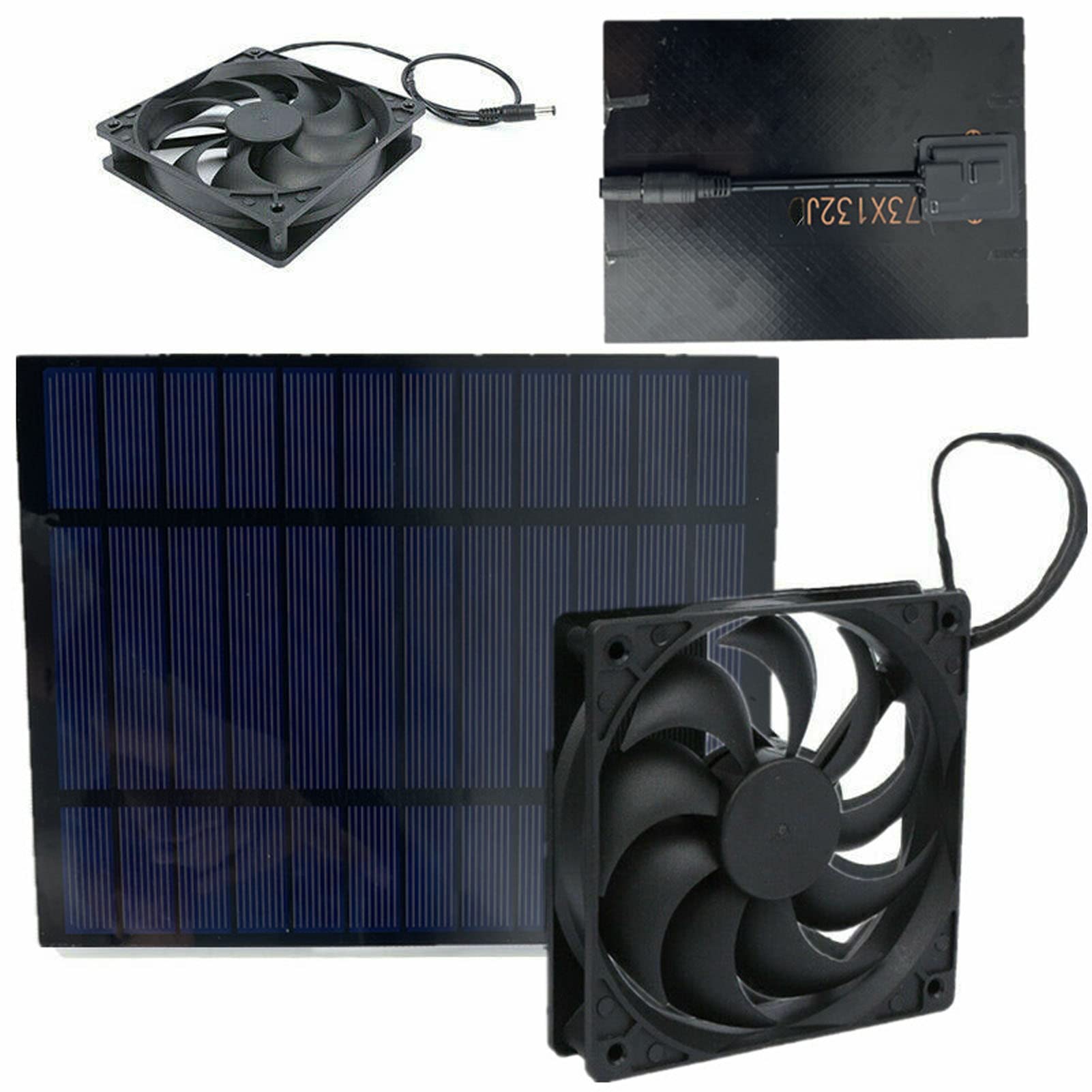 Solar Powered Exhaust Fan 10W 12V 2A - Waterproof Wall Mount Ventilation Fan with Dual Cooling Fans - Portable Solar Panel Fan Kit for Chicken Coop, Greenhouse, Dog House, RV, Shed & Home Ventilation