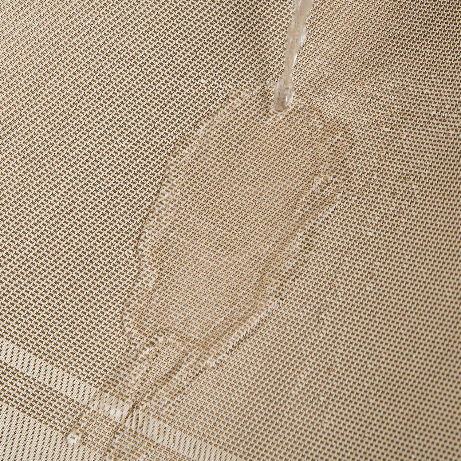 Washable PVC Placemats Set - 6 Woven Vinyl Table Mats + 1 Beige Table Runner for Dining Room, Kitchen & Outdoor Use - Waterproof & Durable Tableware Accessories