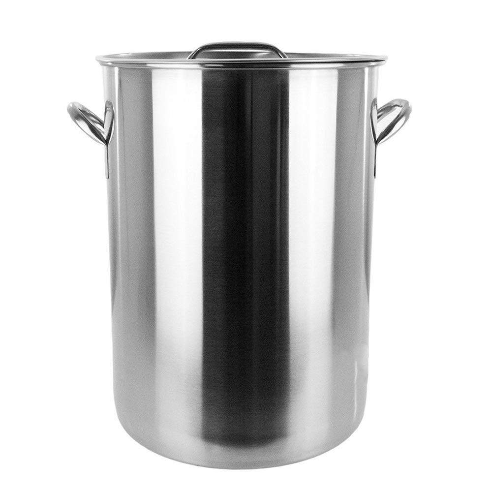 42 Quart Stainless Steel Stock Pot with Strainer Basket - Commercial Grade Fryer & Cooking Pot (16