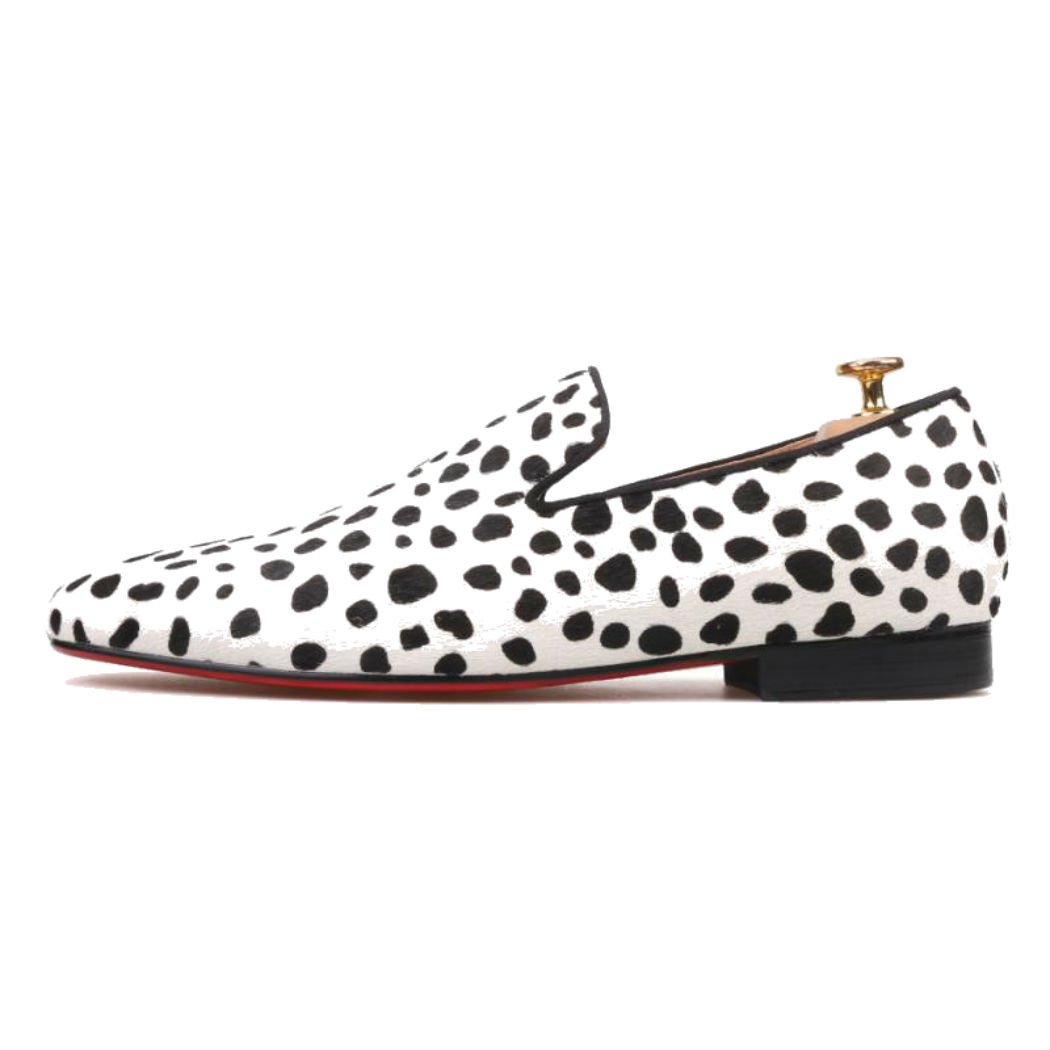 FERUCCI Black & White Custom-Made Horse Hair Zebra Print Loafers - Stylish House Slippers for Men & Women, Perfect for Home, Office and Casual Wear