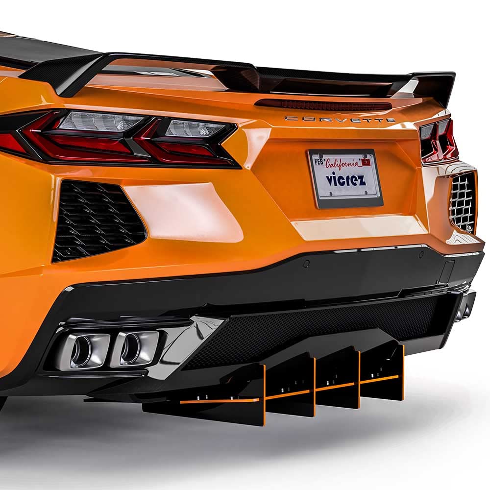 Vicrez 180R Rear Diffuser vz102213 for Chevrolet Corvette C8 2020-2025 - High Performance Carbon Fiber Rear Bumper Upgrade for Enhanced Aerodynamics & Sporty Look - Perfect for Racing, Car Shows & Street Driving