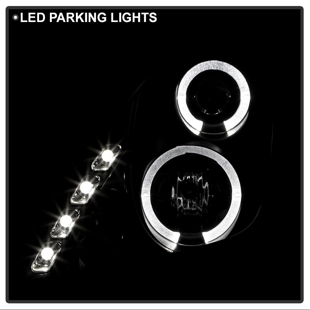 High-Performance LED Halo Headlights for 2000-2005 Toyota Celica - Black/Clear Lens - Upgrade Your Night Driving Visibility