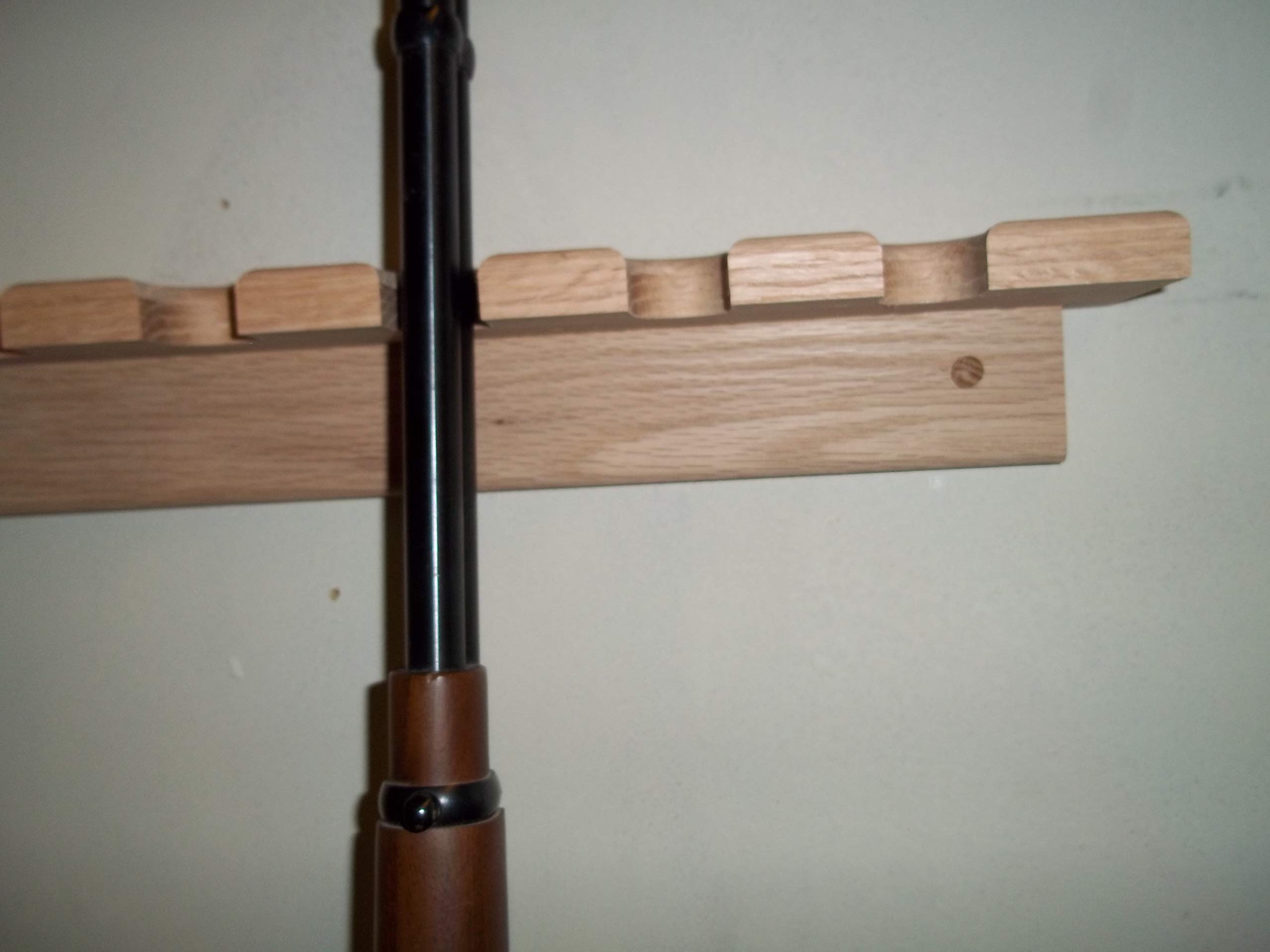 3 Pack Oak Closet Gun Rack - Single Barrel Rifle Storage for Home, Cabin & Hunting | Space Saving Wall Mount Gun Holder