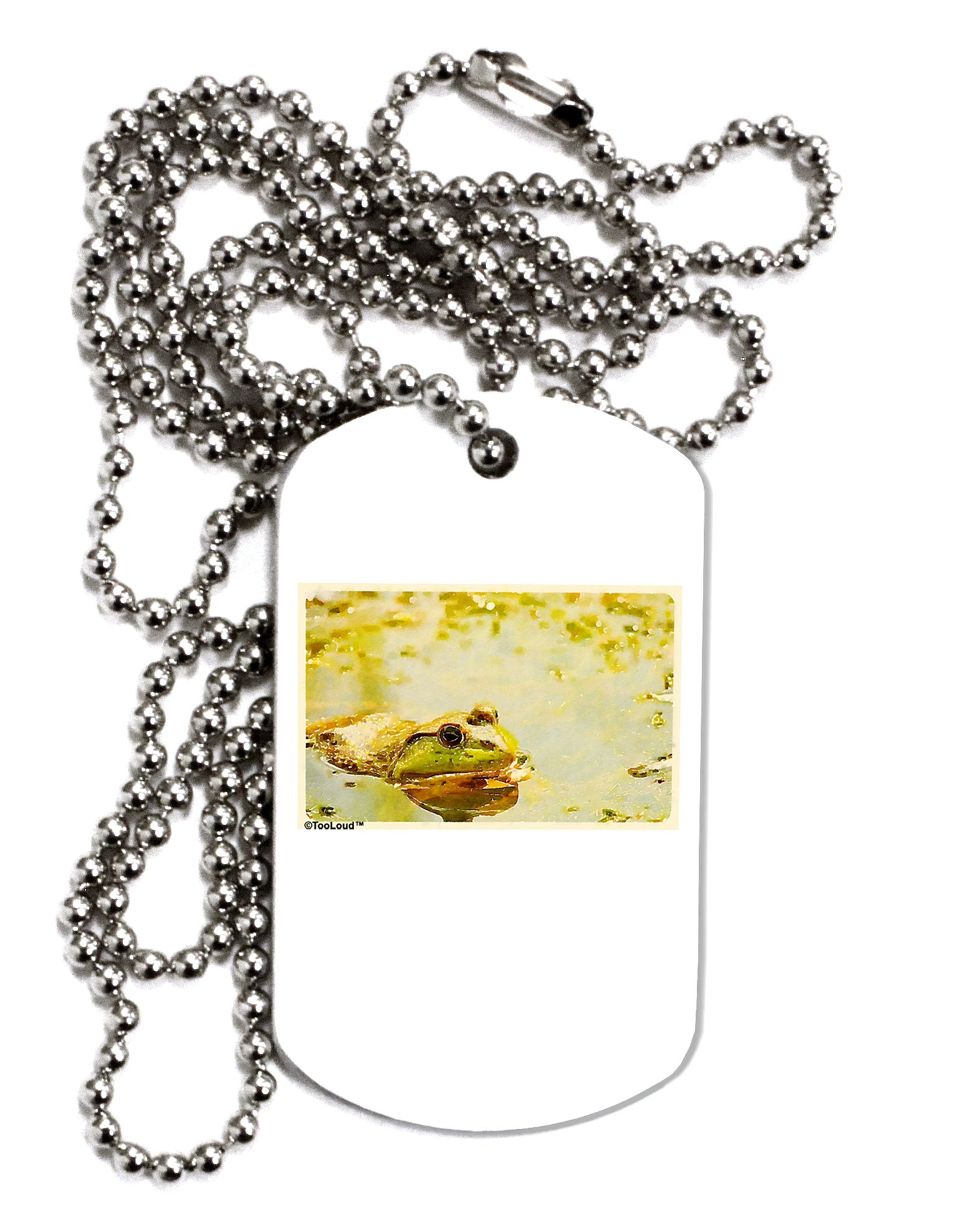 TOOLOUD Bullfrog Watercolor Dog Tag Necklace for Men & Women - Perfect for Pet Lovers, Nature Enthusiasts & Unique Gift Occasions