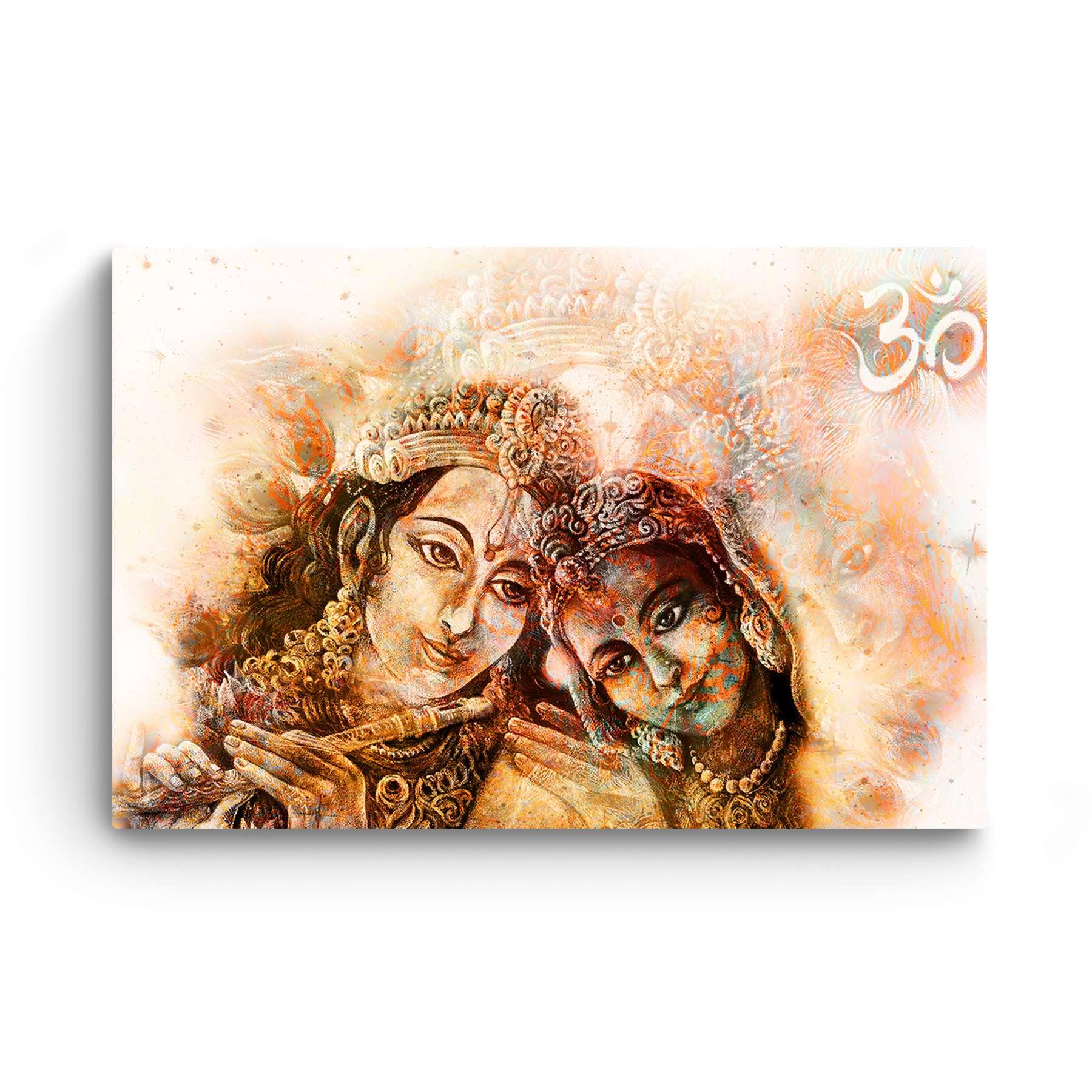 Abstract Indian Music Brown Canvas Wall Art - 32x48 Inch Framed Painting for Living Room, Modern Home Decor - Perfect for Boho, Contemporary & Eclectic Interior Design Styles