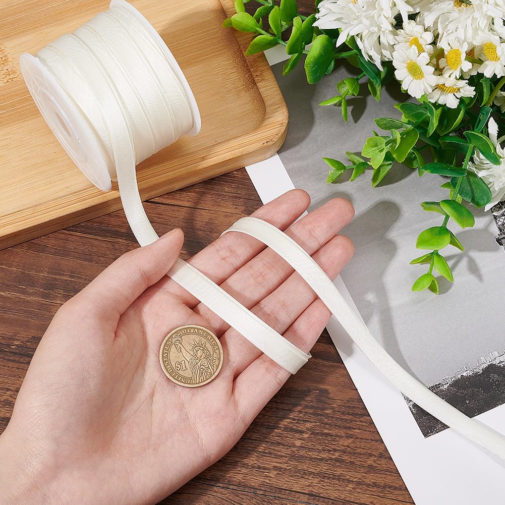 BENECREAT 13.5 Yards Double Fold Bias Tape - 3/8 Inch Cotton Fabric Piping for Sewing, Quilting & DIY Crafts | Perfect for Seam Binding, Carpet Edges & Home Decor Projects | Beige Bias Binding Tape for Professional & Creative Sewing Applications