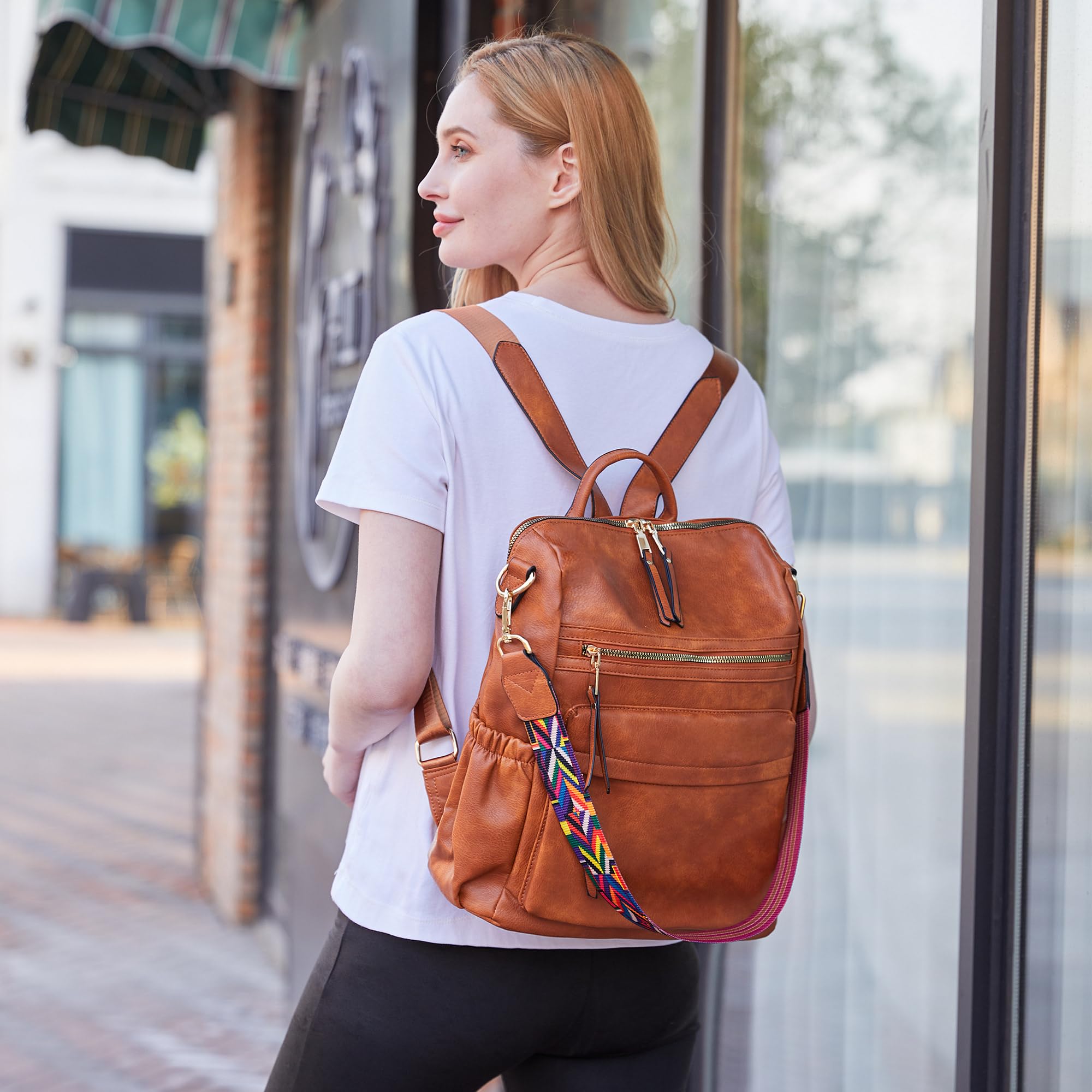 Dora & Liz Women's Leather Backpack Purse - Stylish Travel Shoulder Bag for Ladies, Fashion Designer Handbag (Perfect for Work, College, Commuting & Weekend Getaways)