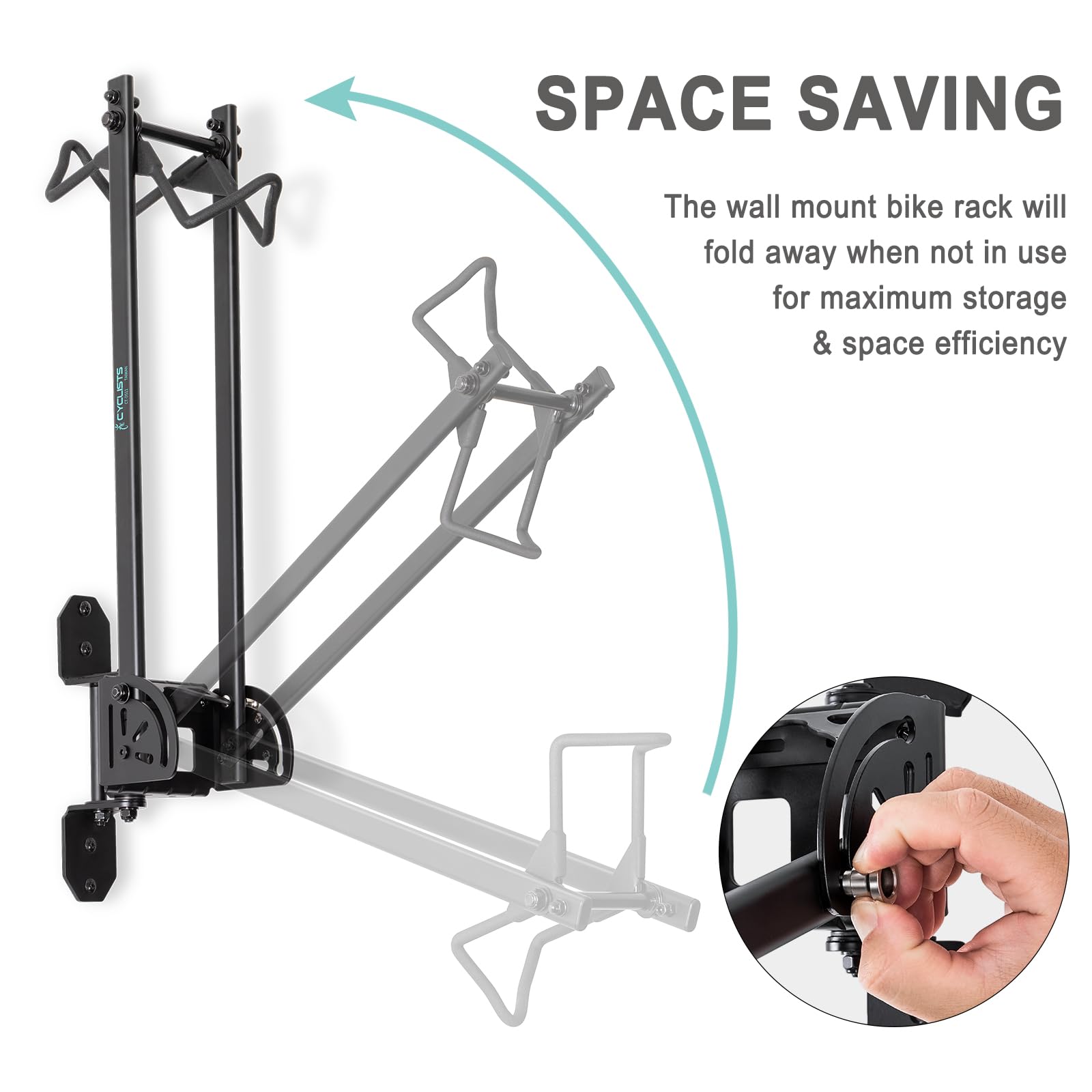 Wall Mount Bike Rack for Garage - Heavy Duty Vertical Bike Hanger Storage for Road, Hybrid, MTB & BMX Bikes - Space Saving Solution for Home, Apartment & Cycling Enthusiasts