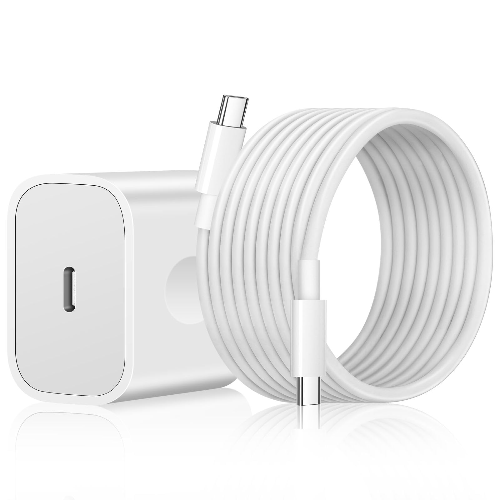 Fast Charging USB C iPad Charger - Compatible with iPhone 16/15, iPad Pro 12.9/11, iPad Air 5th/4th Gen, iPad 10th Gen (2022), iPad Mini 6, Pixel 5/2X/3XL | Includes 6.6ft USB C to C Cable | Perfect for Home, Office & Travel Charging