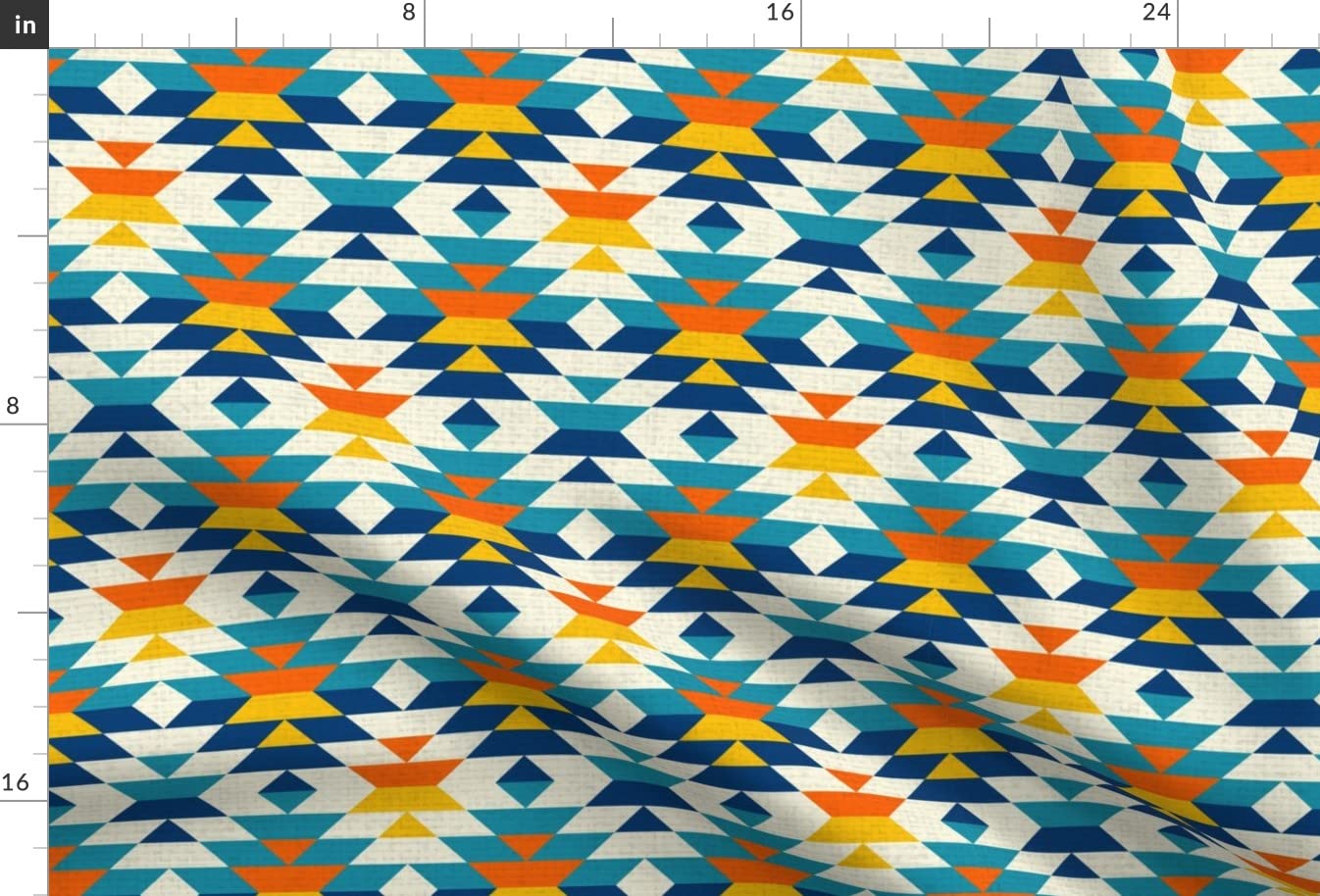 Textured Colorful Diamonds Blue Bohemian Printed Minky Fabric Fat Quarter - Soft Plush Fabric for Sewing Baby Blankets, Quilt Backing & Plush Toys - Perfect for Summer Home Decor & DIY Craft Projects