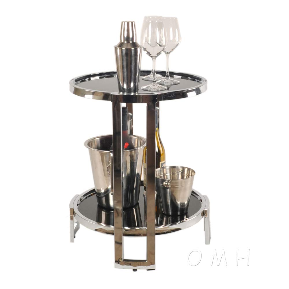 Round End Table with Chrome Finish - Modern Side Table for Living Room, Bedroom, or Office - Perfect for Small Spaces and Home Decor