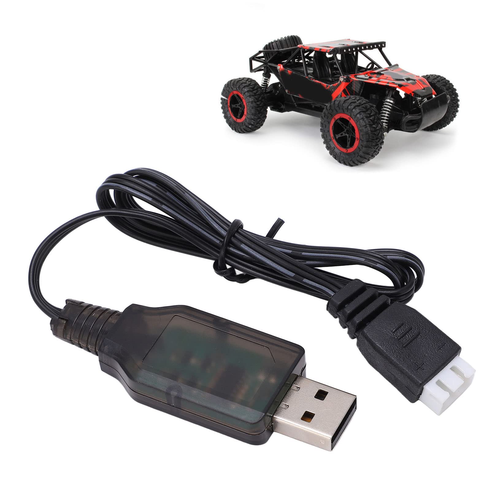 Alomejor 1/16 RC Car Lipo Battery Charger - 7.4V 1000mA USB Charging Cable for 1/16 Scale Remote Control Cars - Perfect for Indoor & Outdoor RC Vehicle Charging Needs