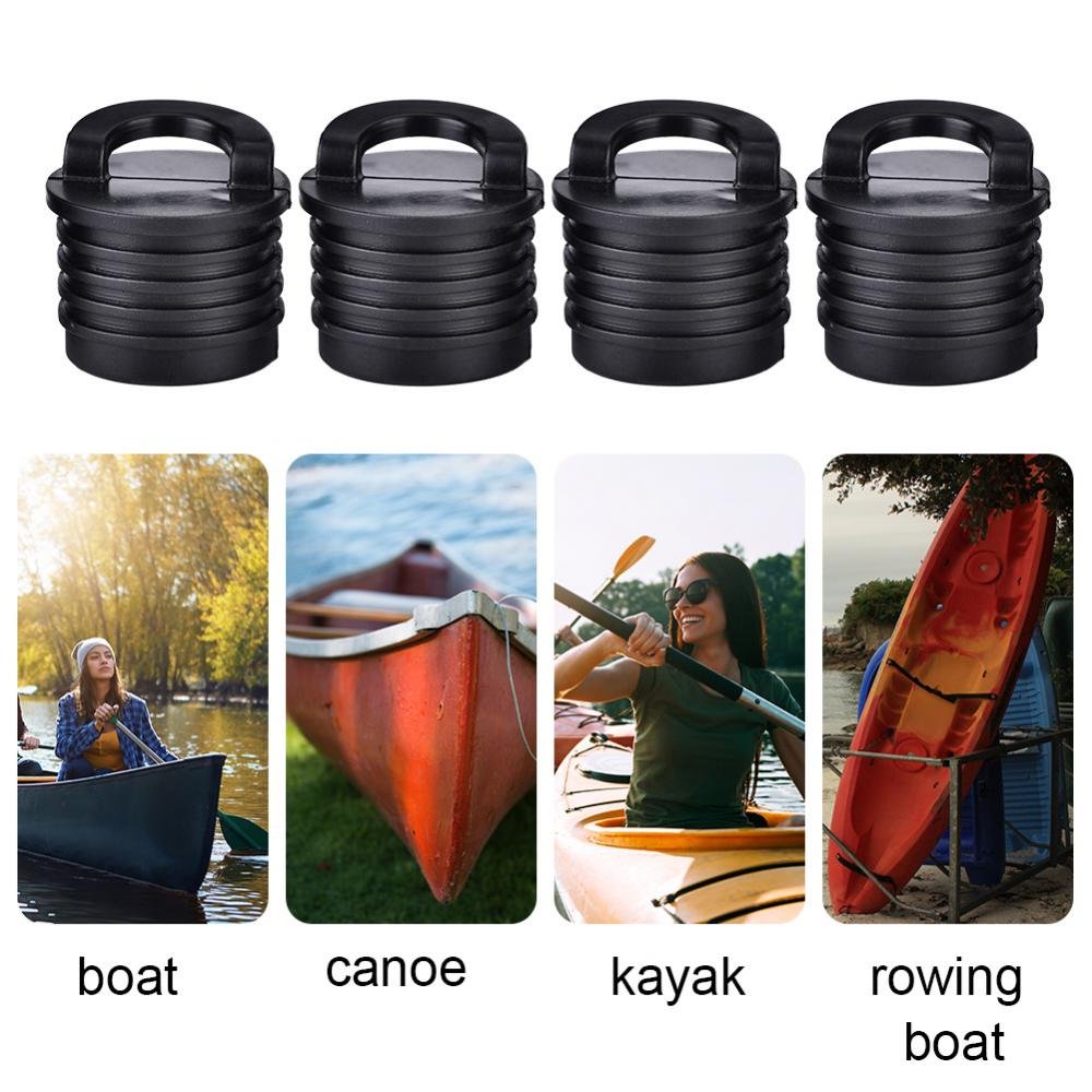 VGEBY 4Pcs Rubber Kayak Drain Plugs - Waterproof Scupper Hole Stoppers for Kayaks, Canoes & Marine Boats - Durable Kayak Bungs & Boat Drain Plugs for Kayaking, Fishing & Water Sports Accessories