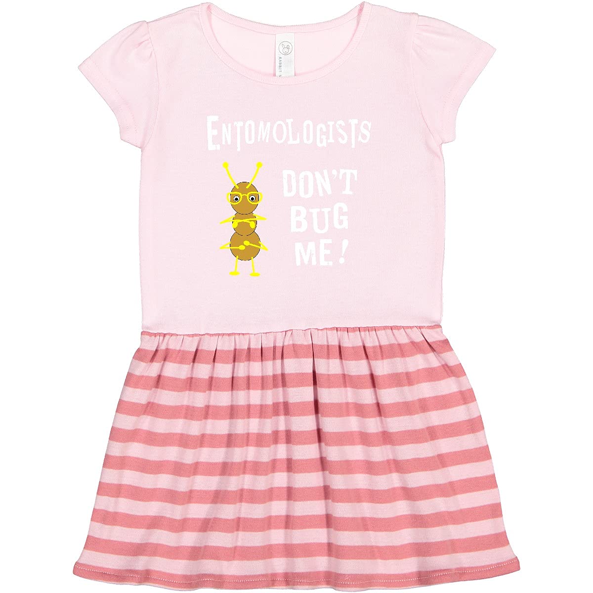 Inktastic Entomologists Bug White Text Toddler Dress - Cute Science Themed Outfit for Baby Girls, Perfect for Birthday Parties, School Events & Family Photos