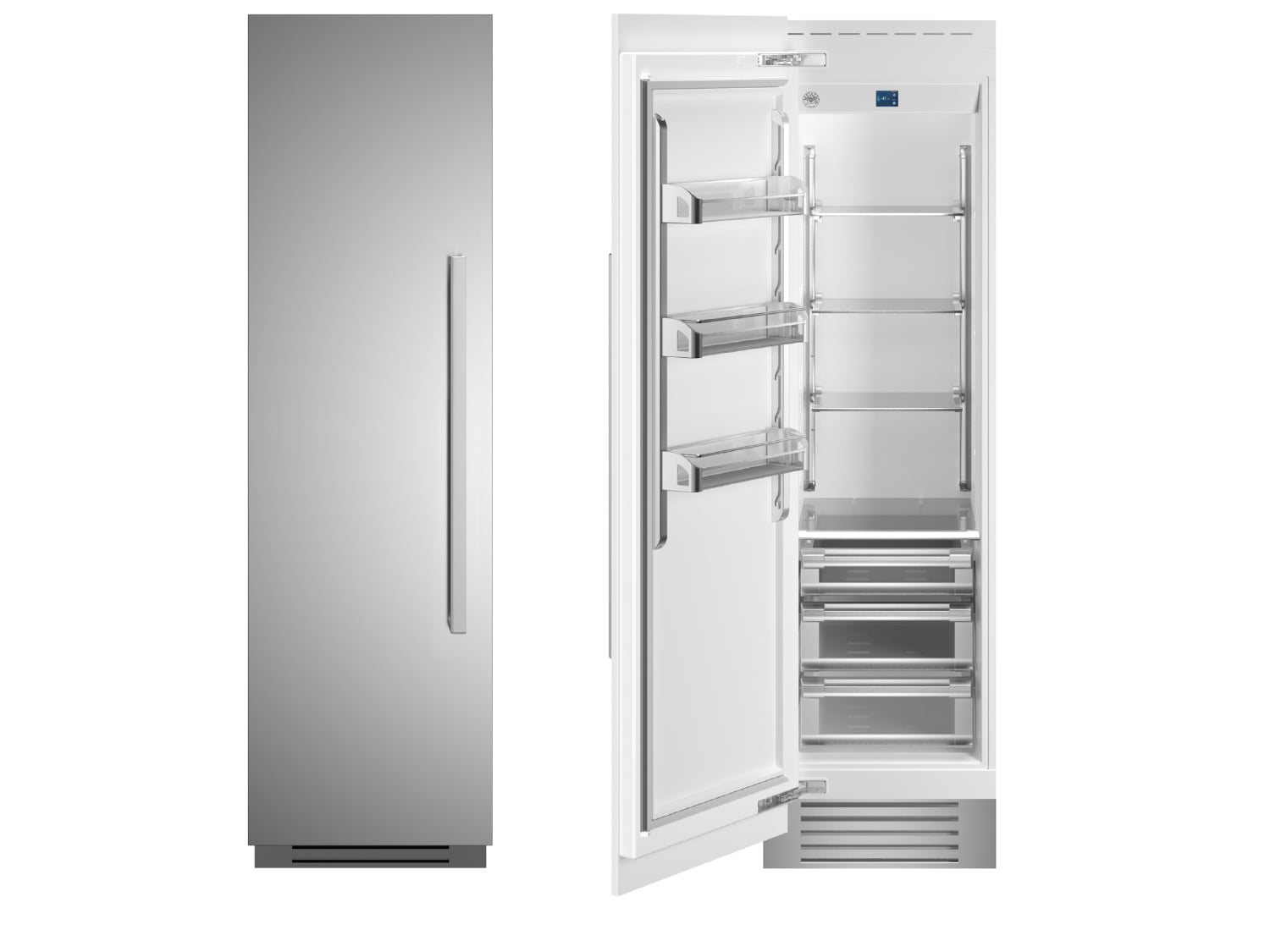 Bertazzoni REF24RCPIXL 24-Inch Built-In Refrigerator Column - Stainless Steel, Left Hinge Door | Perfect for Modern Kitchens, Open Shelving & Luxury Home Design