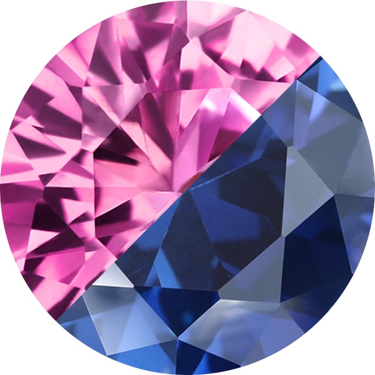 Pink Created Sapphire - Blue Created Sapphire