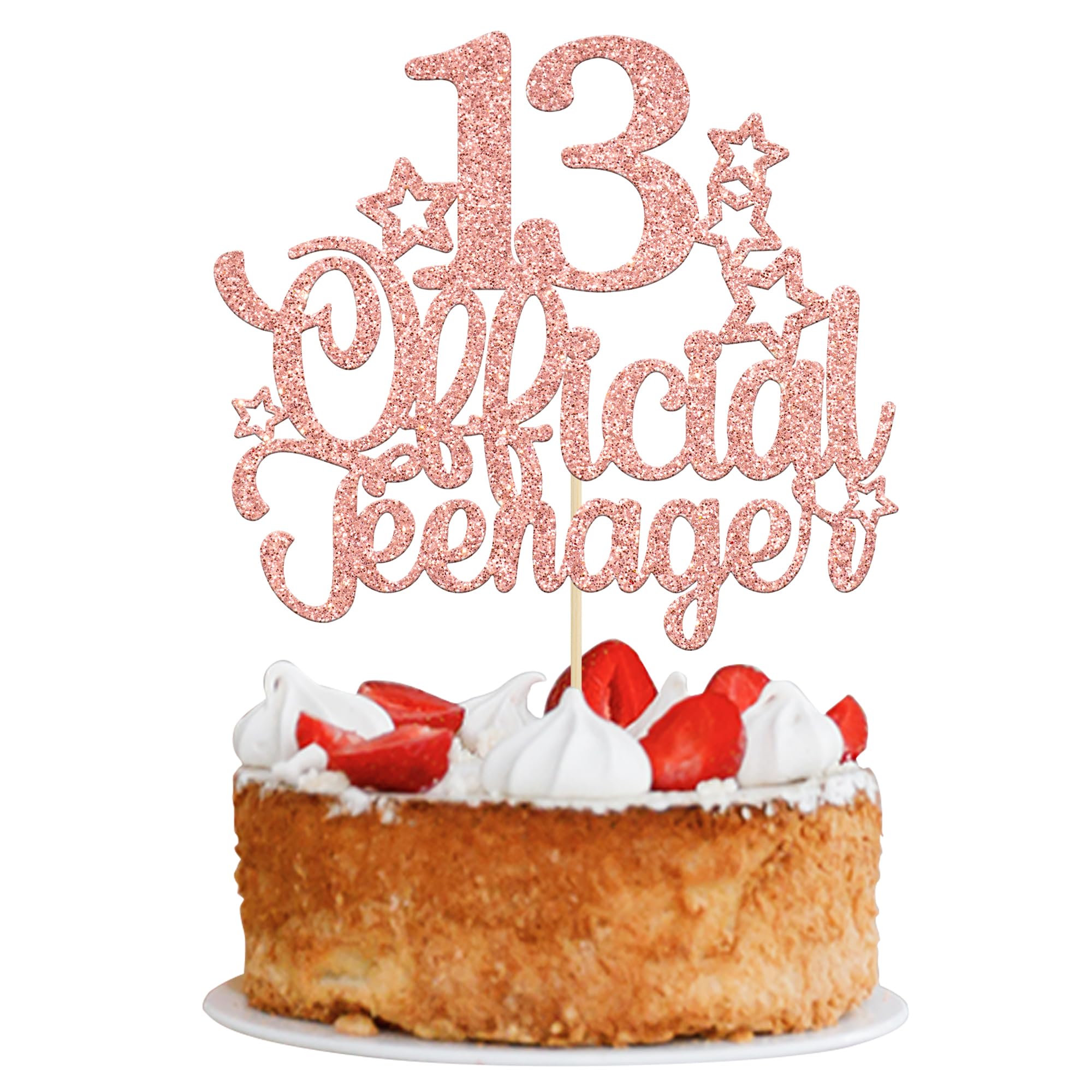 Ephlyn 1 Pack Glitter Number 13 Cake Topper - Rose Gold 13th Birthday Decorations for Teens | Perfect for Birthday Cakes, Cupcakes & Party Supplies