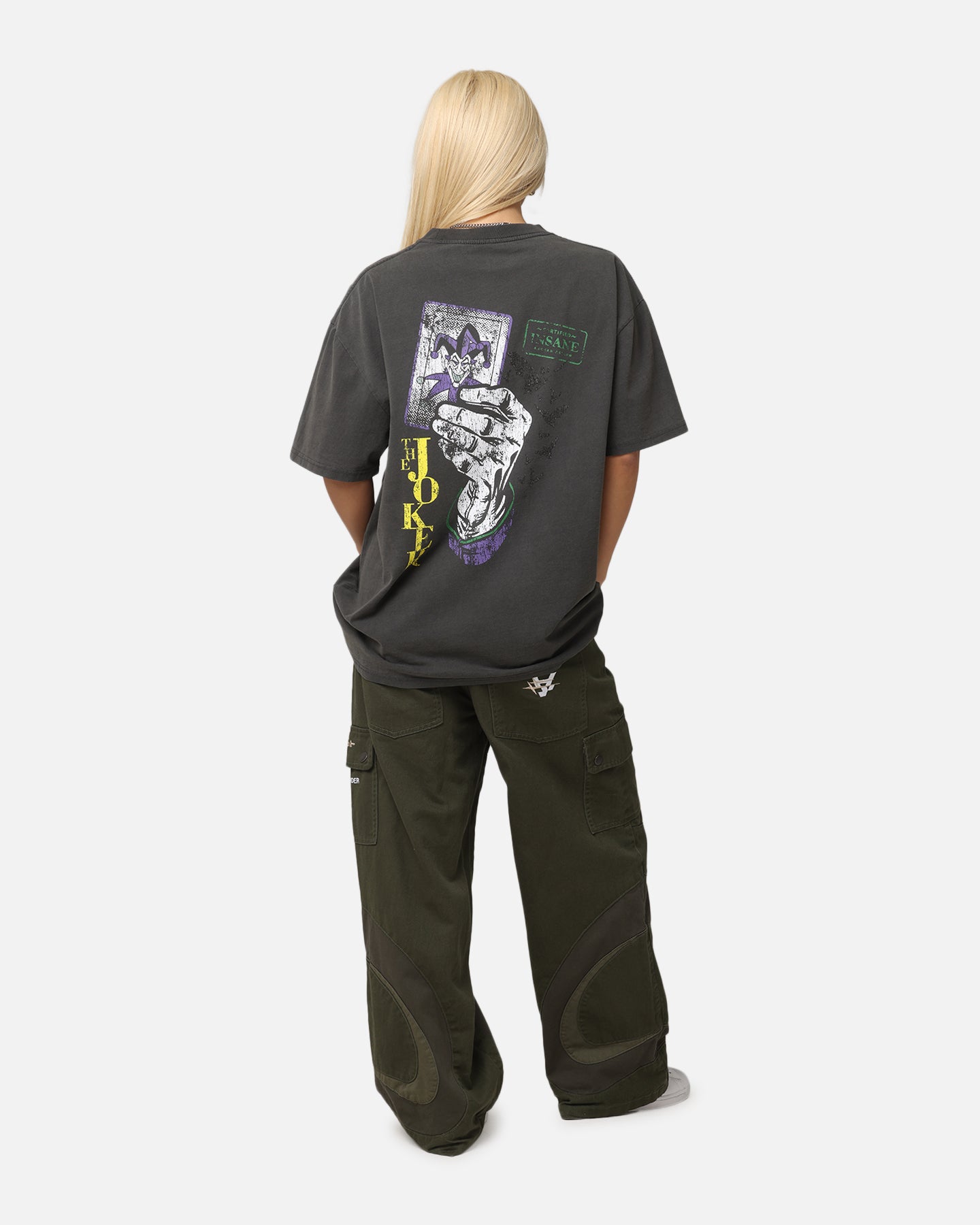 DC Batman The Joker Harley Quinn Vintage Graphic T-Shirt - Black Washed Cotton Tee for Cosplay, Comic Con & Casual Wear