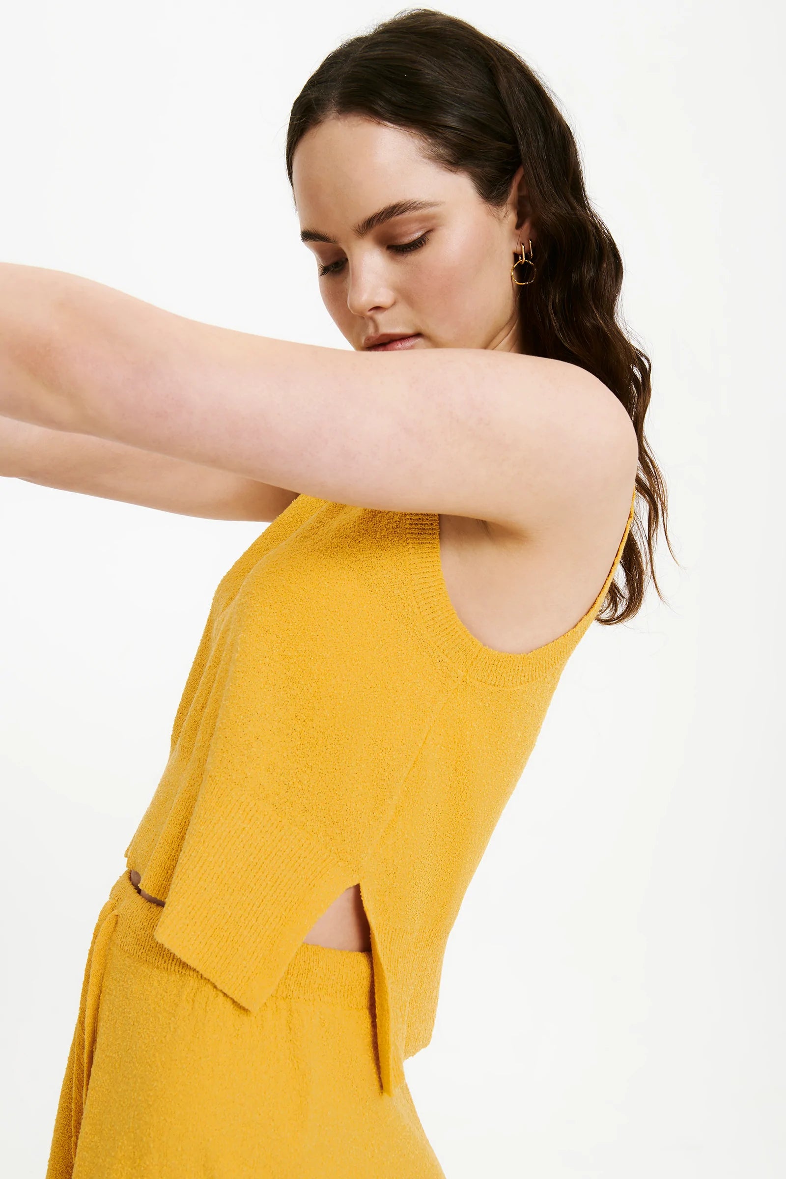 Binx Cropped Tank Top for Women - Soft Stretchy Mango Color Summer T-Shirt | Casual Wear, Beach Outfits, Yoga & Gym Clothes
