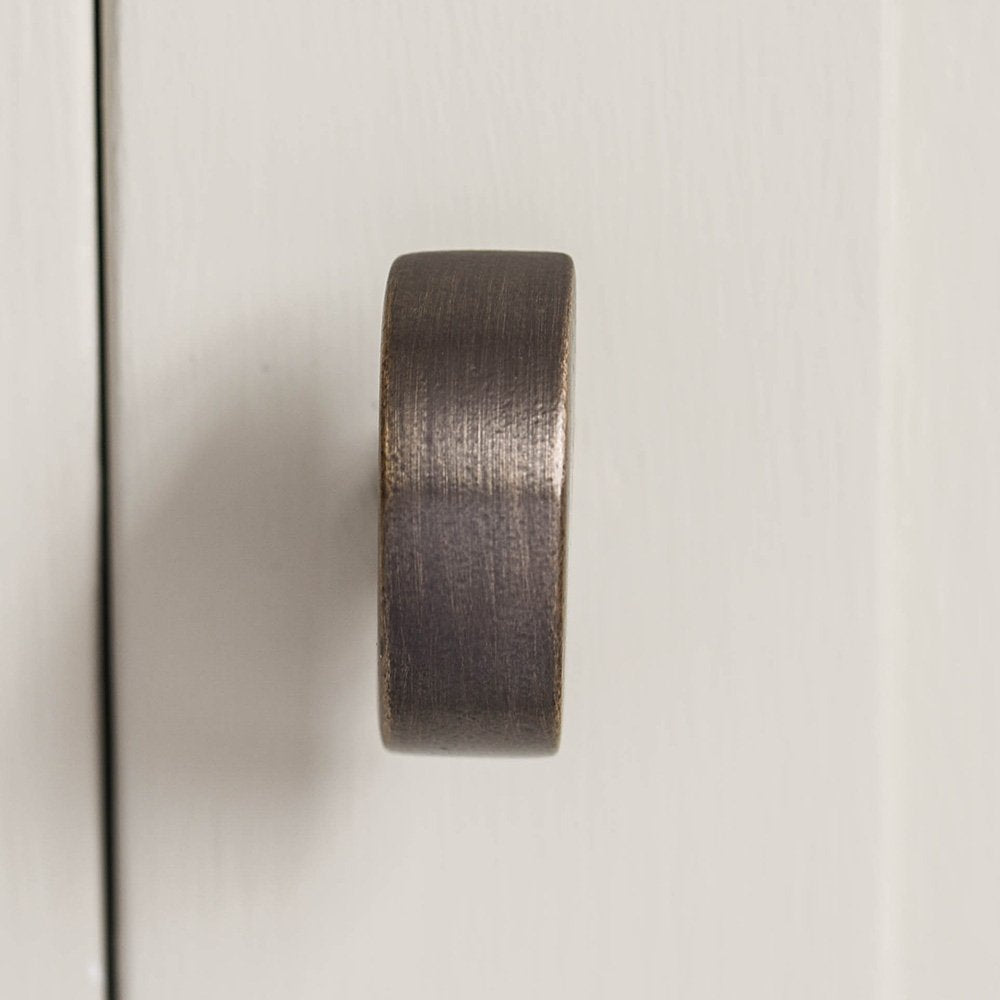 Vintage Distressed Antique Brass Half Moon Cabinet Knobs - Mid Century Modern Drawer Pulls for Kitchen Cabinets, Dressers & Furniture Hardware (Set of 10) - Perfect for Home Renovation & DIY Projects
