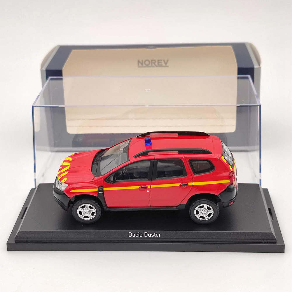 1/43 Scale Norev Dacia Duster Fire Brigade POMPIERS 2020 Red Diecast Model Car - Collectible Fire Truck Toy for Adults & Kids - Perfect for Christmas Gifts, Display & Model Car Collections