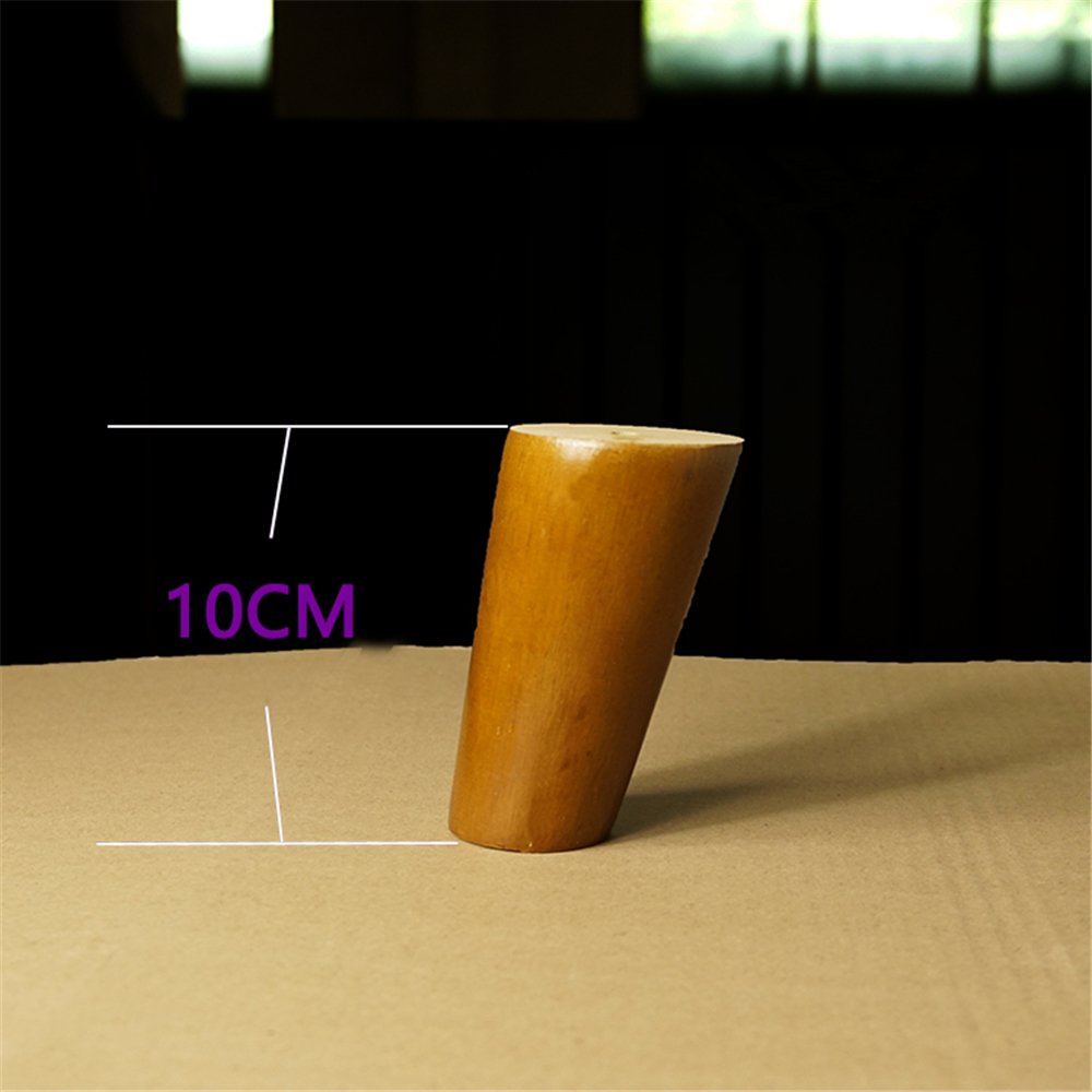 4 Pack Tilted Conical Walnut Wood TV Stand Legs - 10cm Height for DIY Sofa, Ottoman, Bed, Cabinet & Furniture - Perfect for Home Theater, Living Room & Bedroom Decor