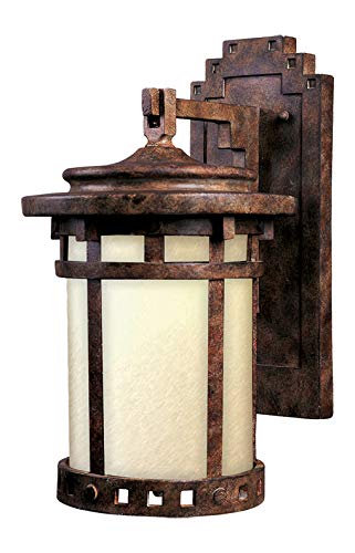 Sienna Mocha Glass Wall Lantern with One Light - Outdoor Porch Lighting Fixture for Patio, Garden, and Entryway Decor