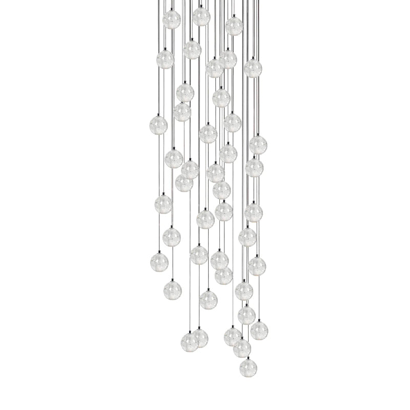 Elegant Ball Crystal Pendant Light - Modern Chandelier for Dining Room, Bedroom & Living Room Decor - Dimmable LED Hanging Light Fixture