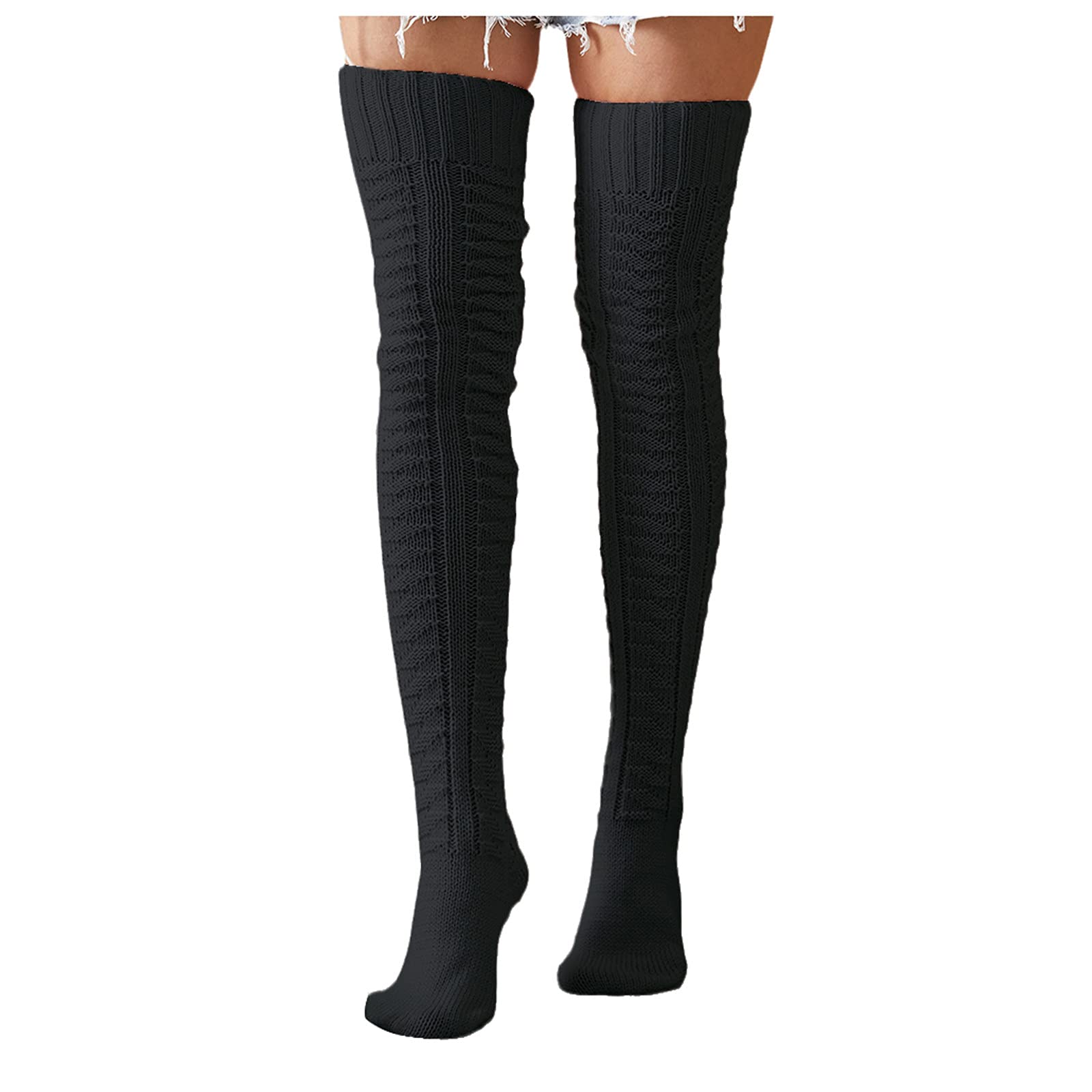 Women's Warm High Knee Cotton Thigh Socks - Soft Long Over The Knee Stockings for Ladies & Girls - Perfect for Winter, Fashion Outfits & Cosplay Costumes