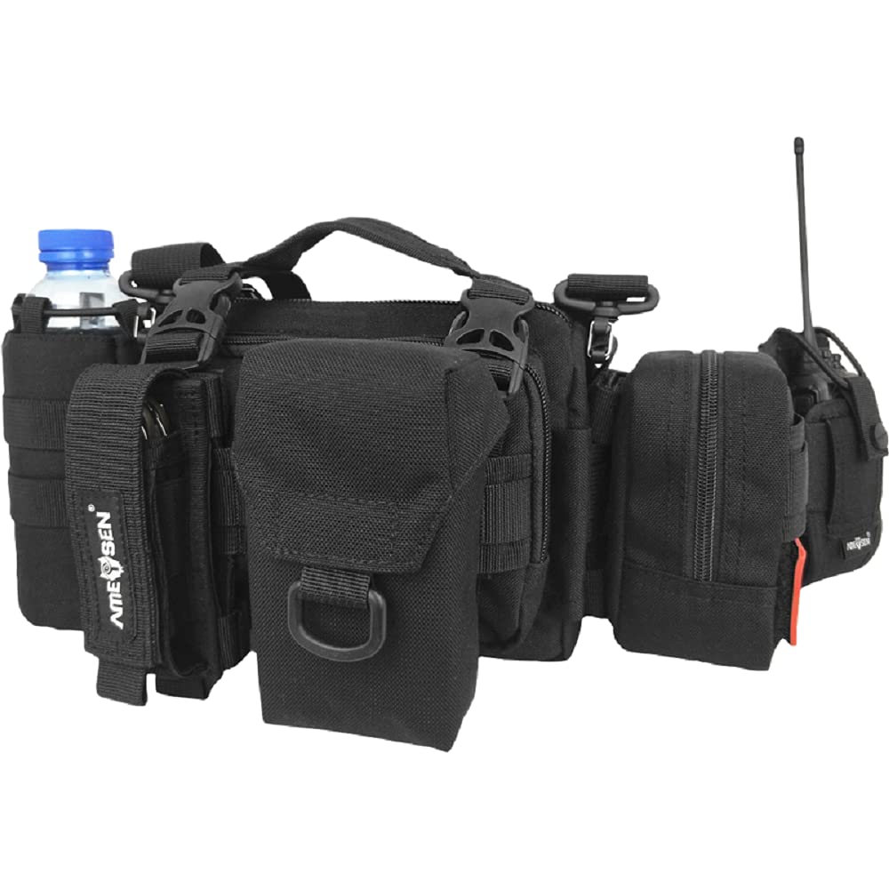 Tactical Military Waist Pack Fanny Pack with Water Bottle Holder - Waterproof Outdoor Waist Shoulder Bag for Cycling, Camping, Hiking, Running, Hunting & Travel - Perfect for Adventure Sports and Daily Use