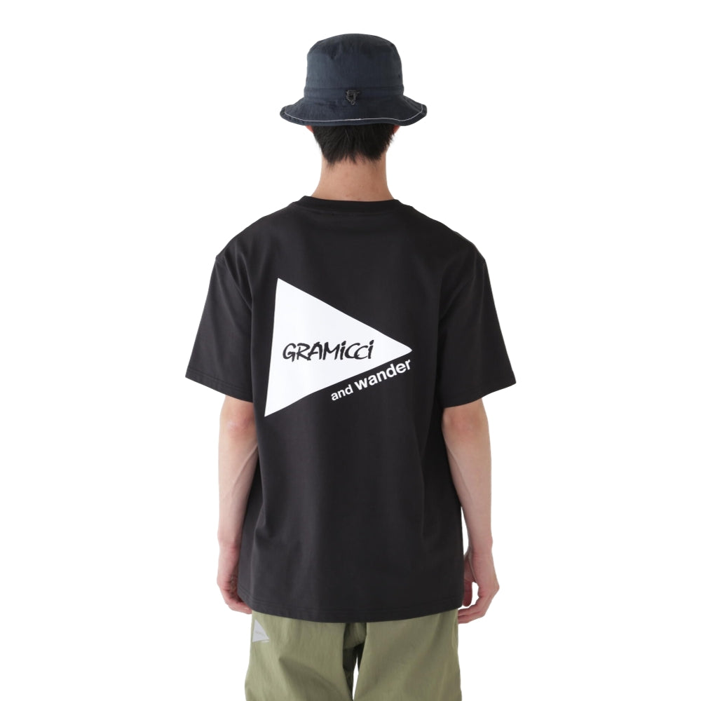 GRAMICCI x ANDWANDER Backprint Tee - Black Men's Graphic T-Shirt for Outdoor Adventures & Streetwear Fashion