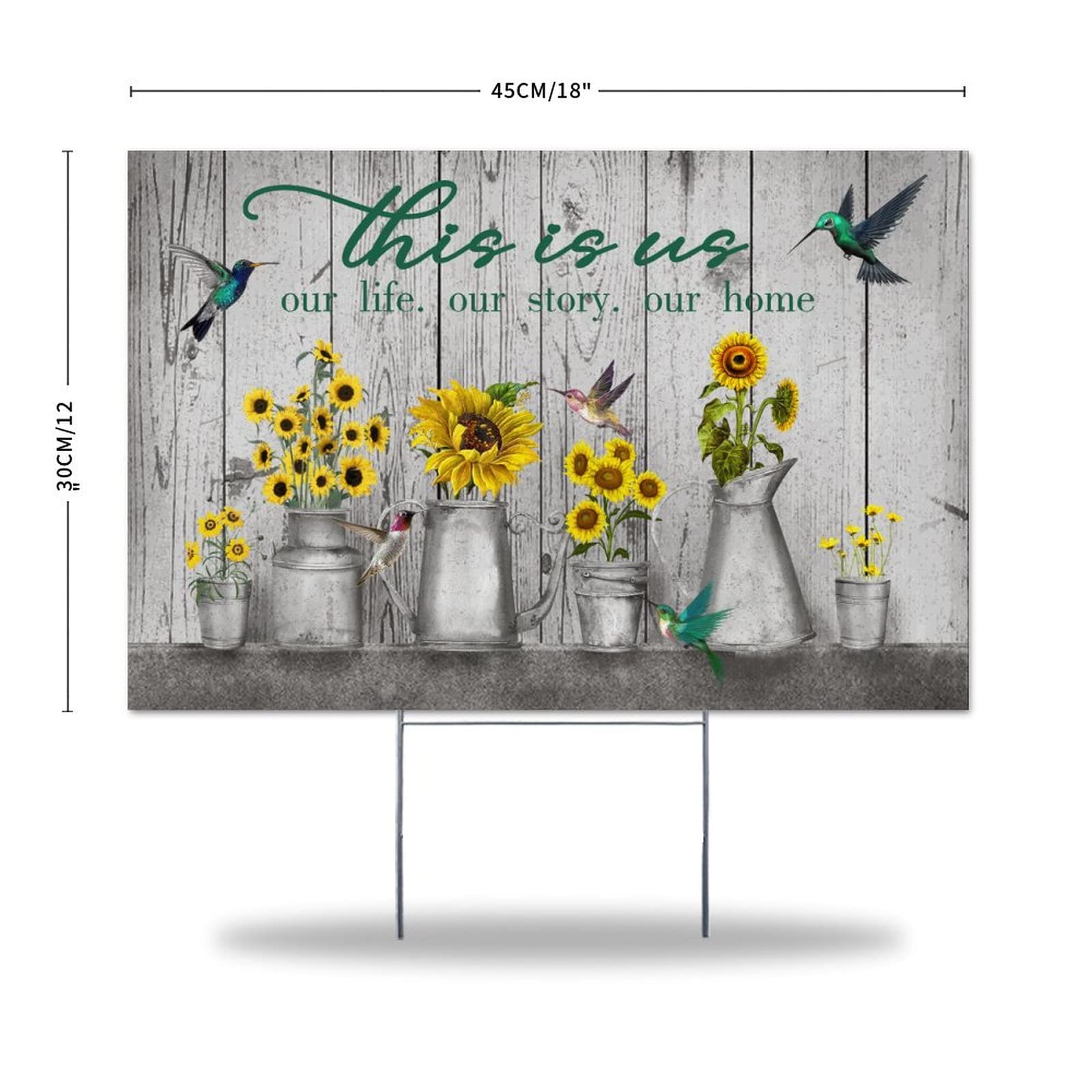 Daisy Spring Lawn Sign - Double Sided Weather-Resistant Yard Decor for Garden, Party & Garage Sale (12x18in)