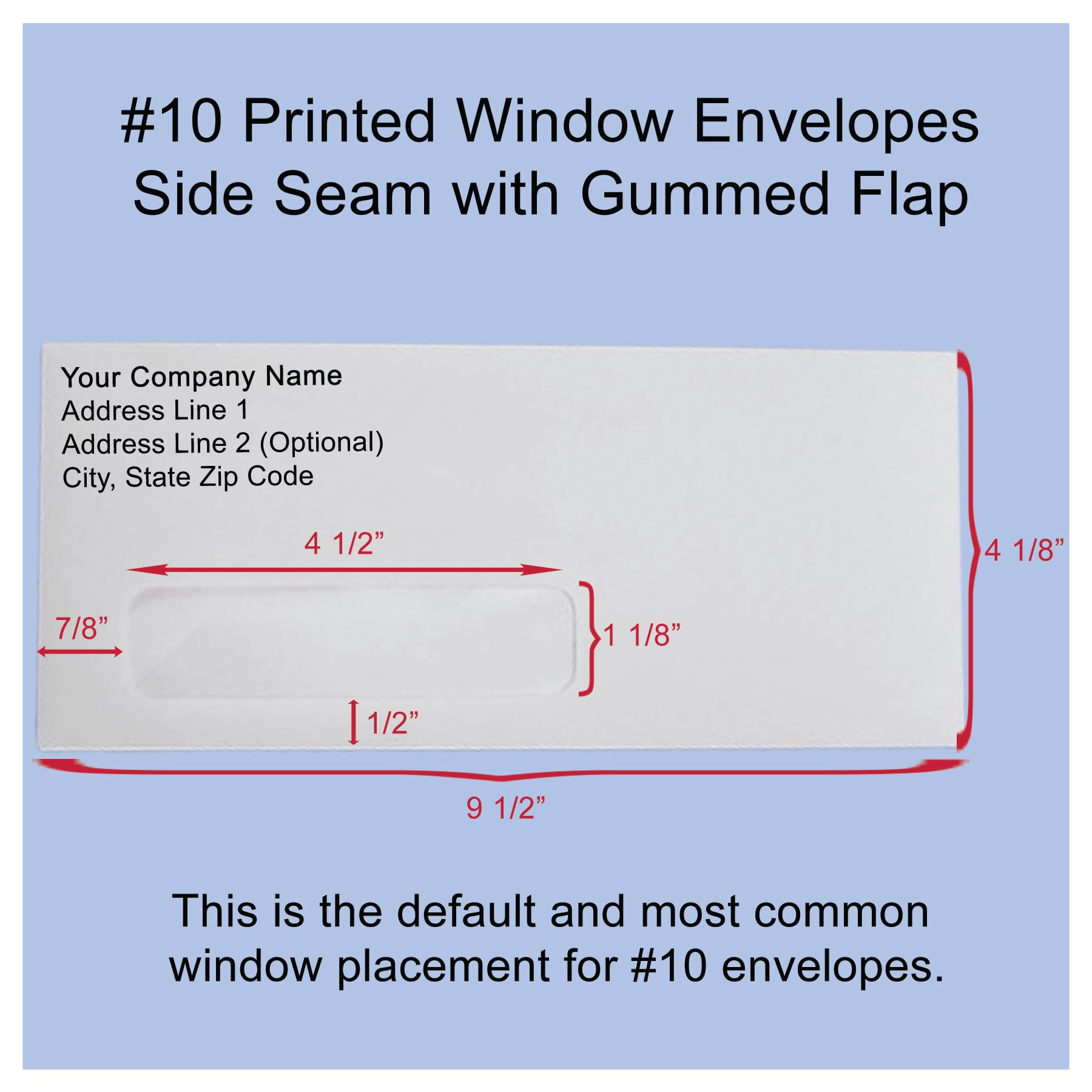 Custom Printed #10 Window Envelopes - 2500 Pack, Bright White Wove Paper with Smooth Finish | Business Mailing, Invoice & Letter Envelopes for Professional Correspondence