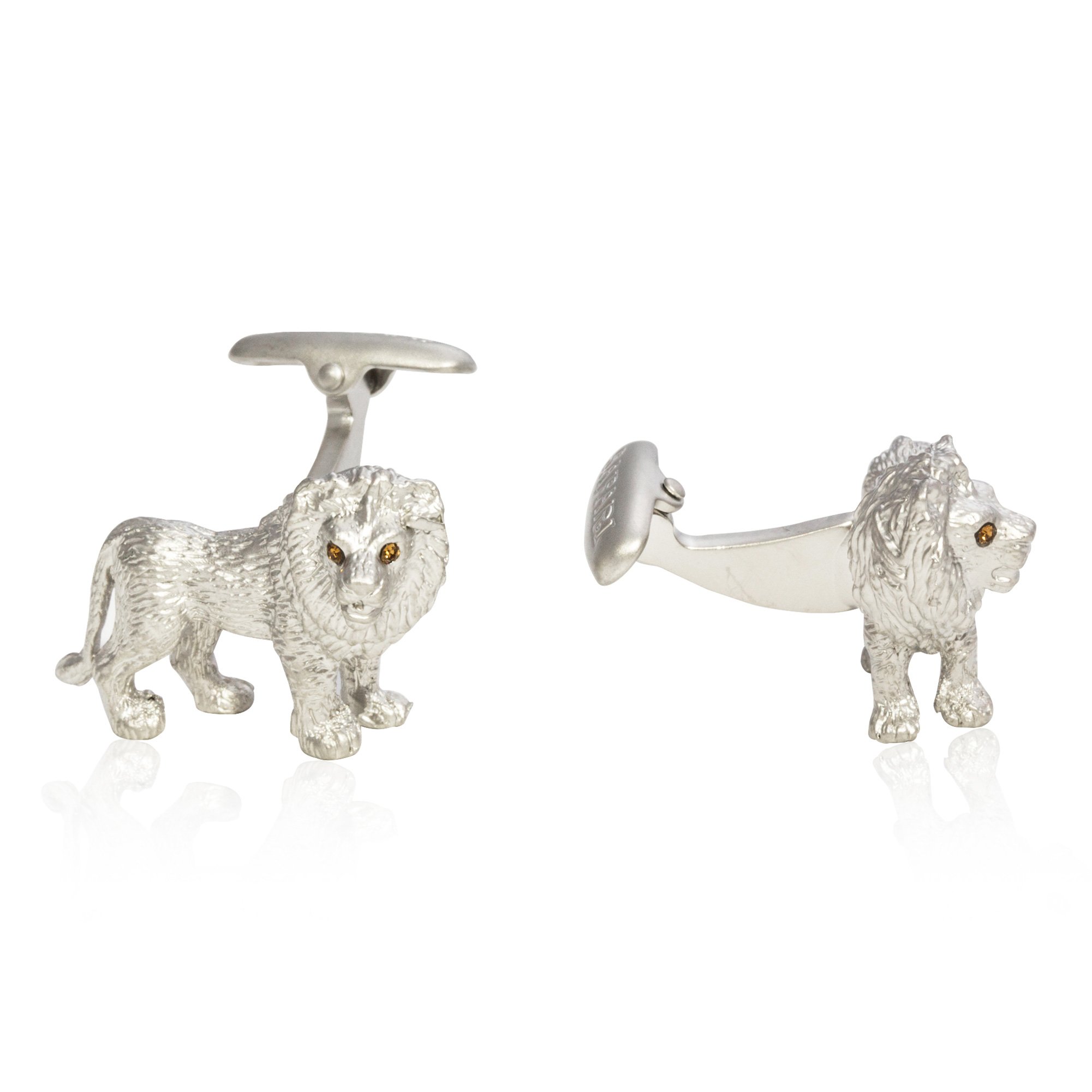 Luxury Lion Cufflinks with Swarovski Crystal Eyes - Elegant Dress Shirt Accessories for Men, Perfect Wedding & Formal Gift Set with Travel Case (Ideal for Business Meetings, Promotions & Special Occasions)