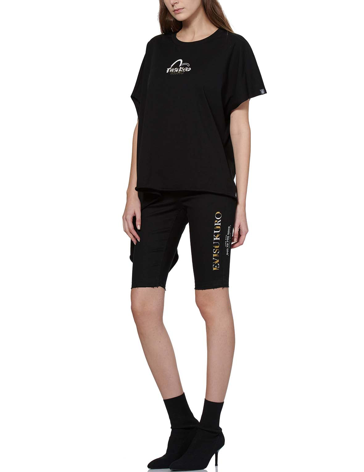 Trendy Asymmetrical Sleeve Graphic T-Shirt for Women - Casual Streetwear Fashion Top for Everyday Wear & Outfits