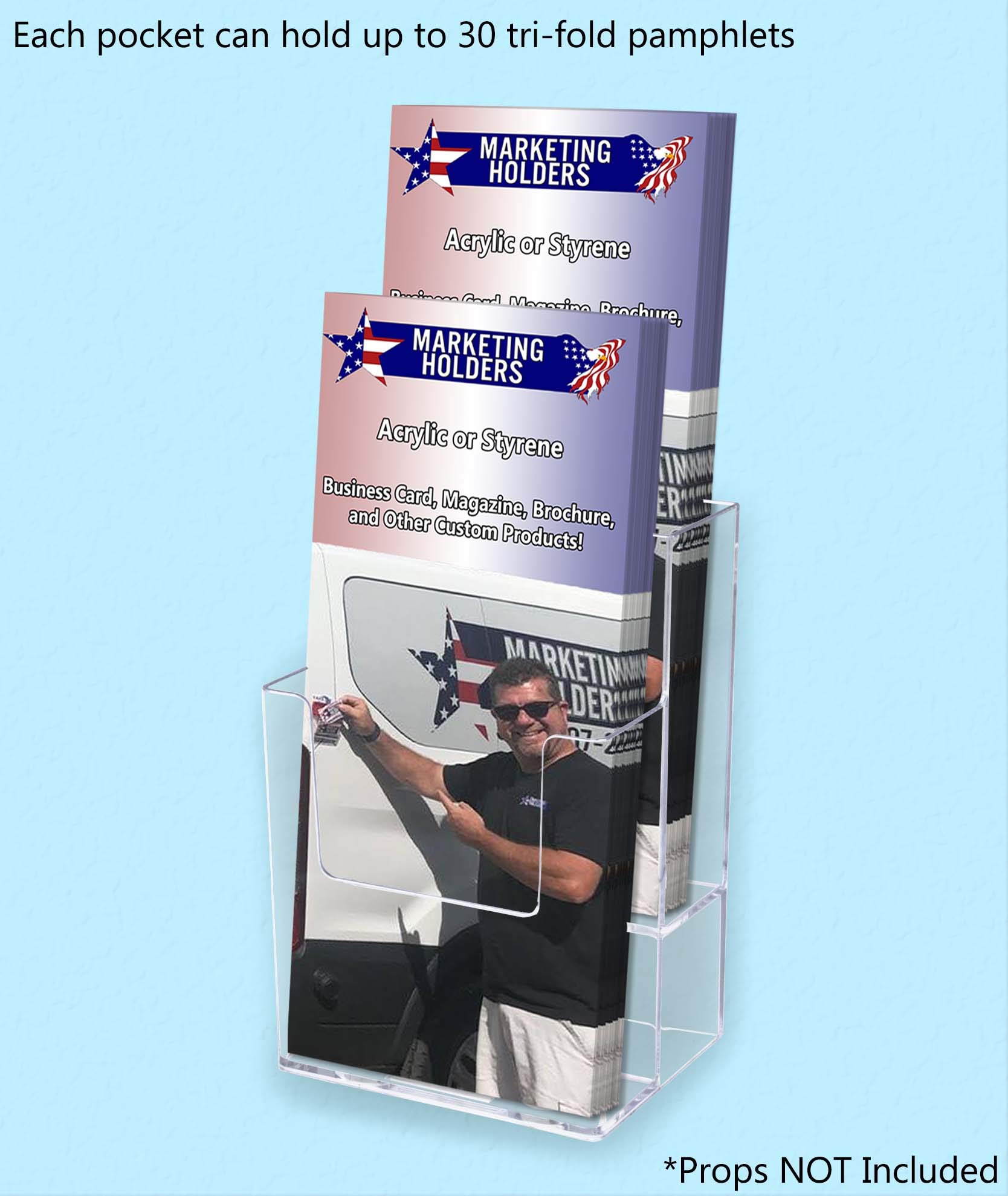 2-Tier Brochure Holder Wall Mount or Countertop Display - 4