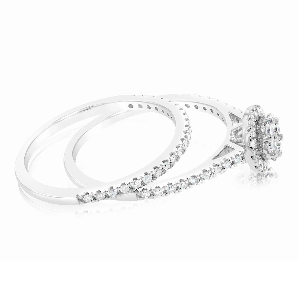 1/2 Carat Diamond Bridal Ring Set in Sterling Silver - Elegant Wedding & Engagement Jewelry for Women - Perfect for Proposals, Anniversaries & Special Occasions