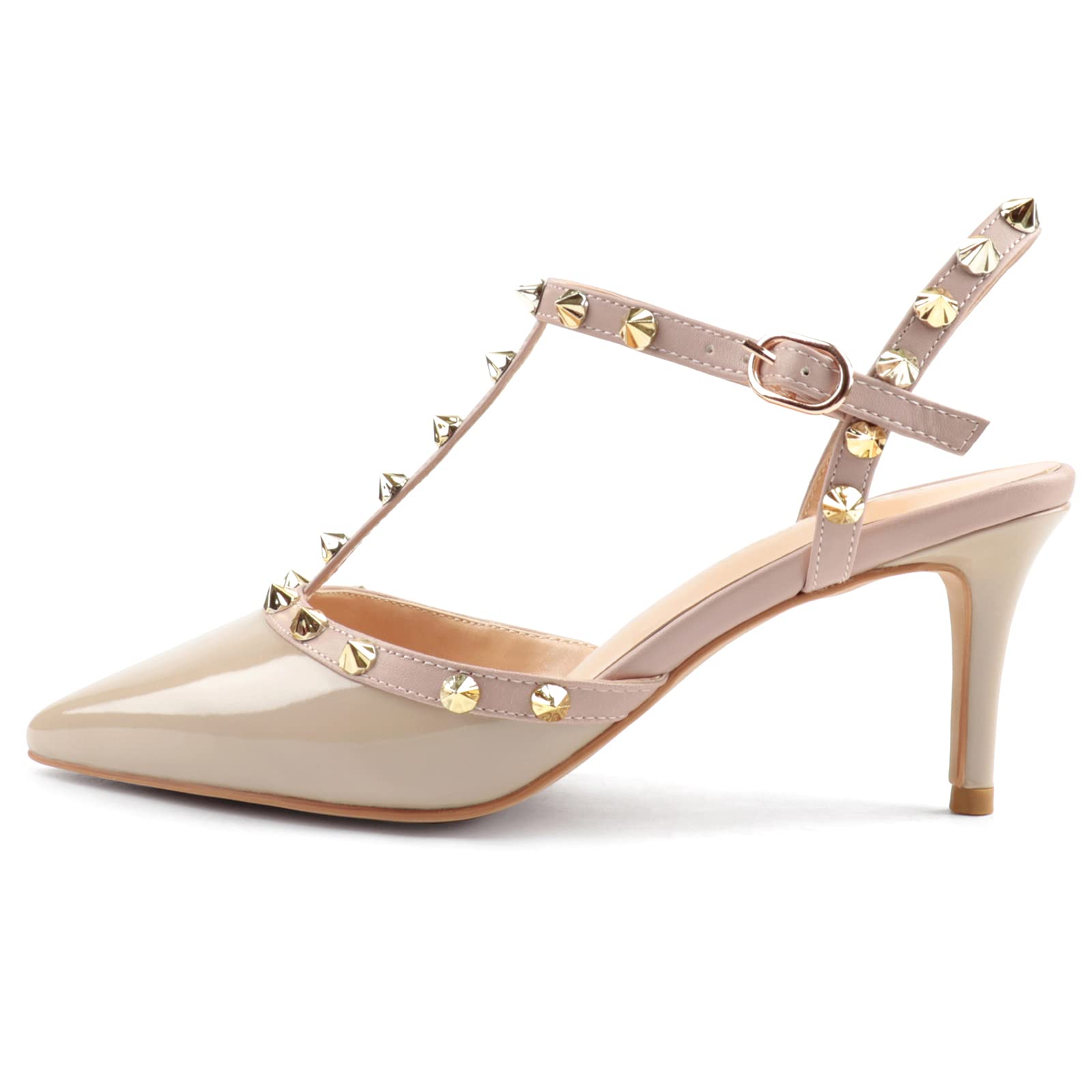 Women's Strappy Kitten Heel Sandals - Slingback Closed Toe Pumps for Work, Party & Wedding | Comfortable Dress Shoes for Office & Evening Events
