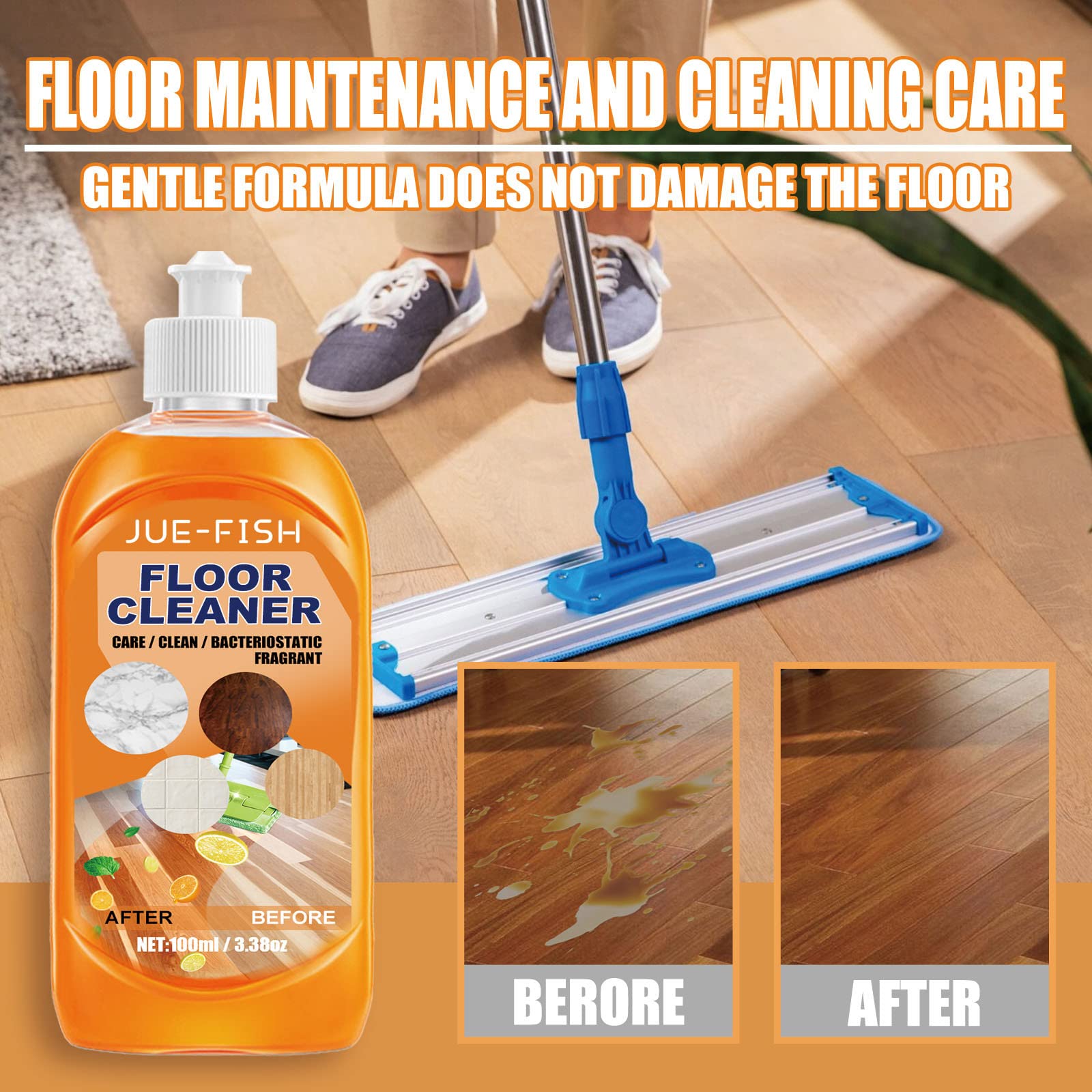 Powerful Floor Cleaner for Wood & Tile - Multipurpose Concentrate (3-Pack) - Home & Office Use