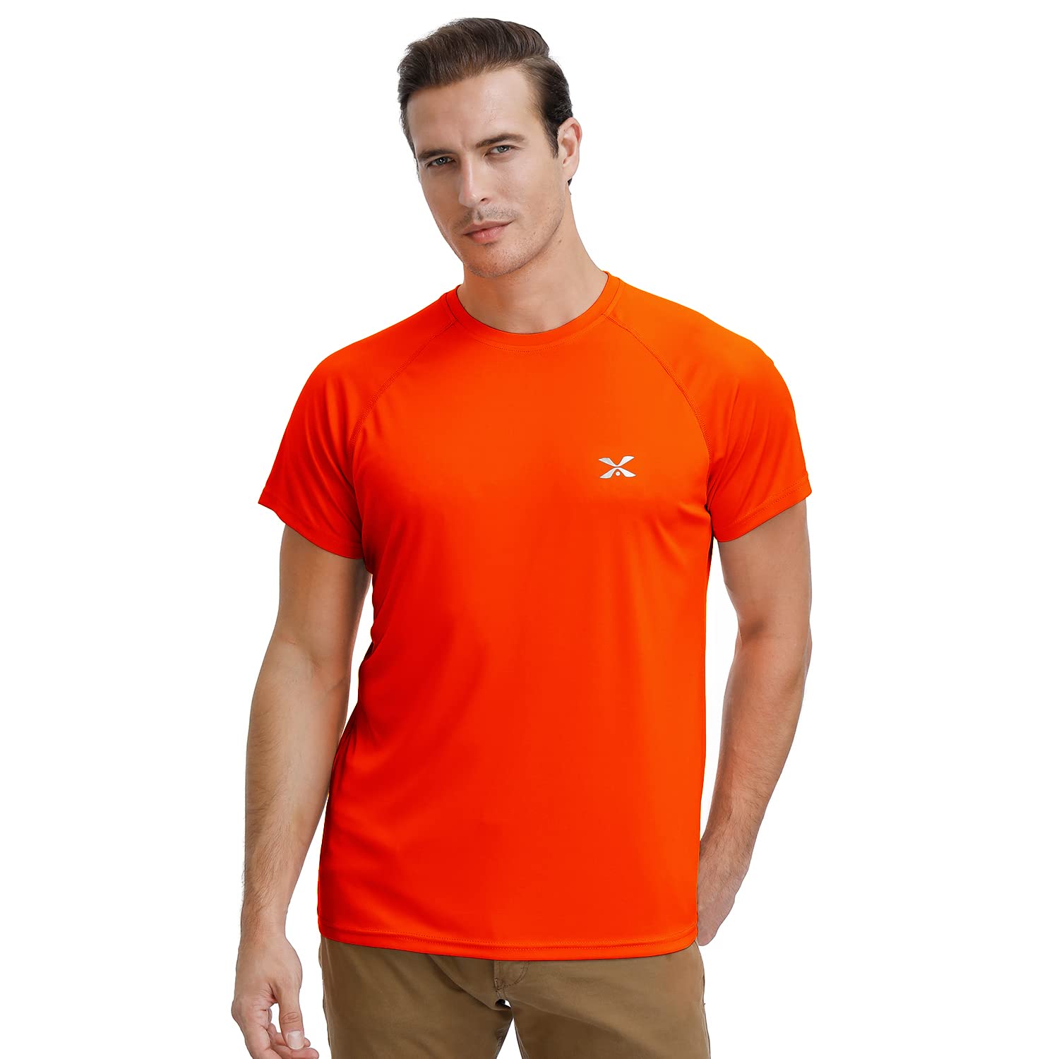 **Men's Lightweight UPF 50+ Short Sleeve T-Shirt - Athletic Dry Fit Workout Shirt for Running, Gym & Outdoor Activities**