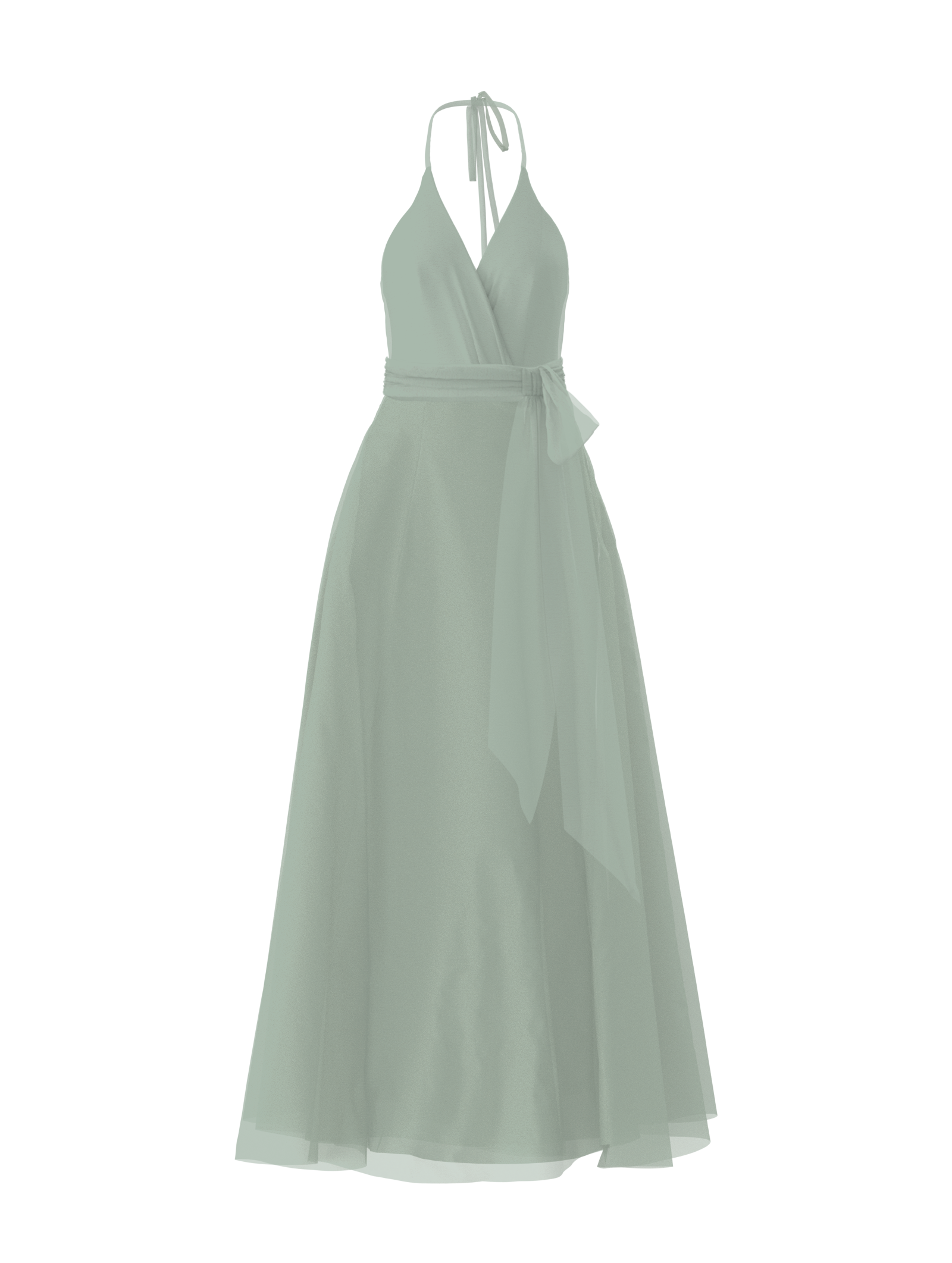 Carmelle Bodice & Cerisa Skirt Set with Sash Belt in Sage Green - Elegant Women's Fashion Outfit for Parties, Weddings & Special Occasions