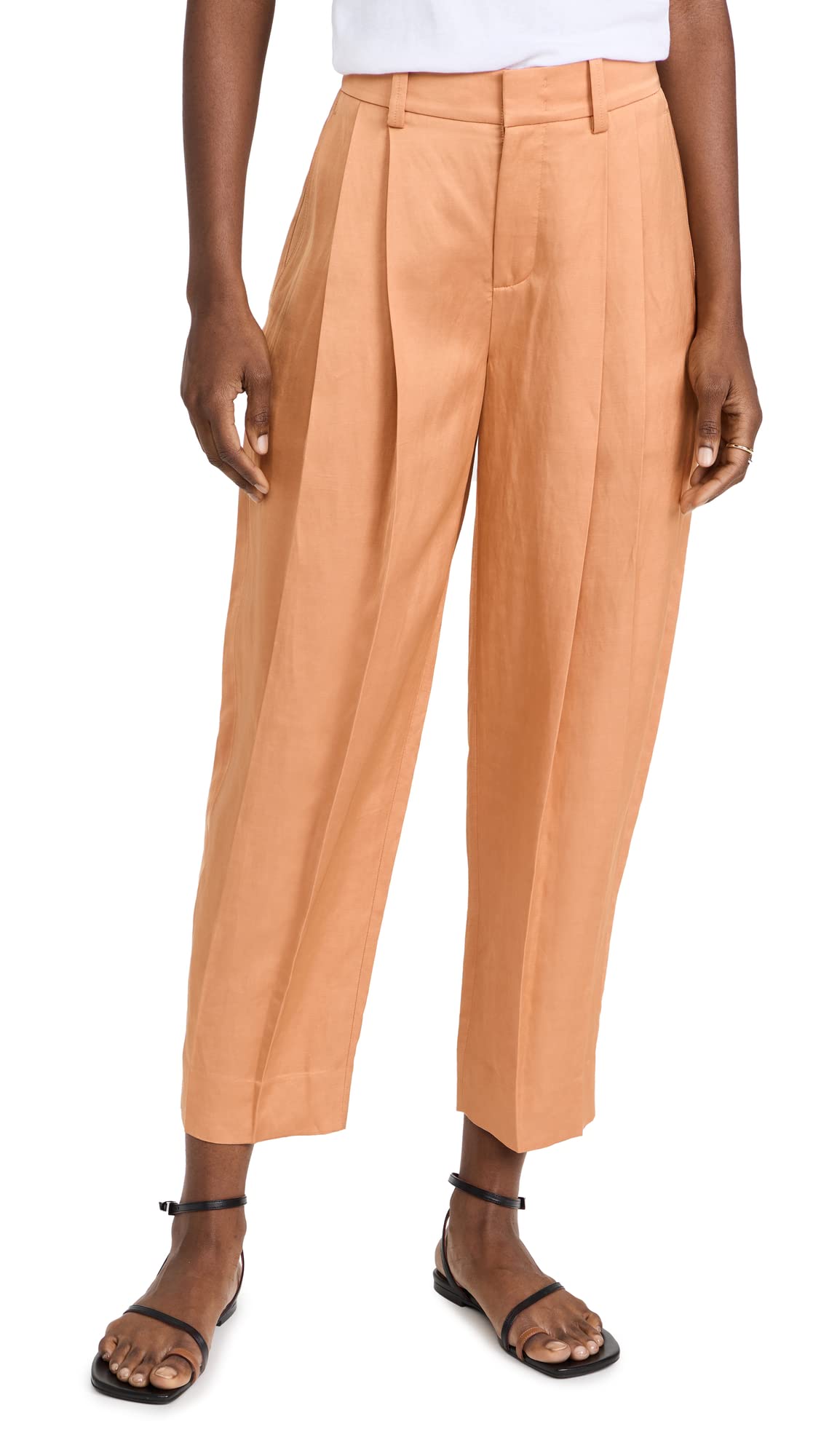 Vince Women's Pleat Front Tapered Pants - Slim Fit Office Trousers for Professional Women | Perfect for Business Attire, Workwear & Formal Occasions
