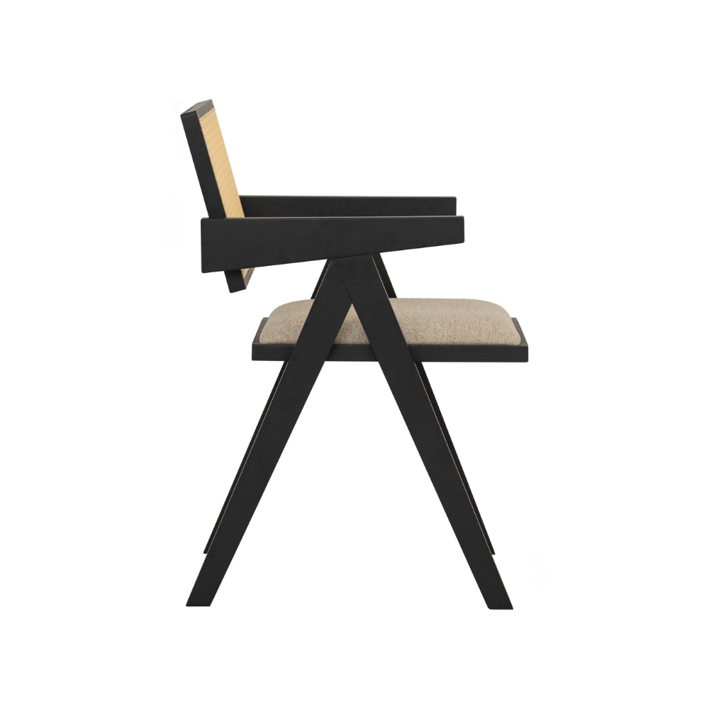 KAIRI Modern Dining Chair - Black Rattan Weave Design for Kitchen, Dining Room & Outdoor Patio - Comfortable & Stylish Seating Solution