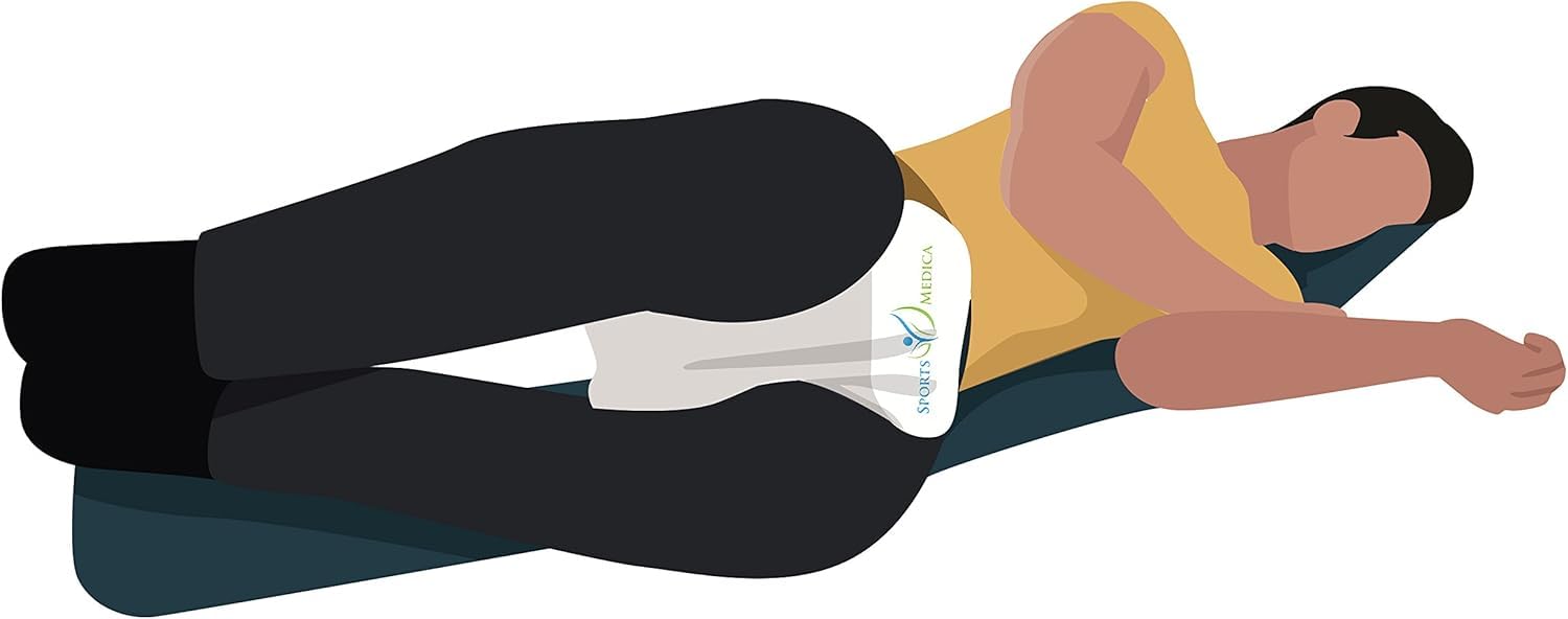 Doctor Developed Memory Foam Knee Pillow for Side Sleepers - Orthopedic Leg & Hip Support Pillow with Adjustable Strap for Sciatica, Back Pain Relief & Spine Alignment - Ideal for Night Sleep, Pregnancy Comfort & Post-Surgery Recovery