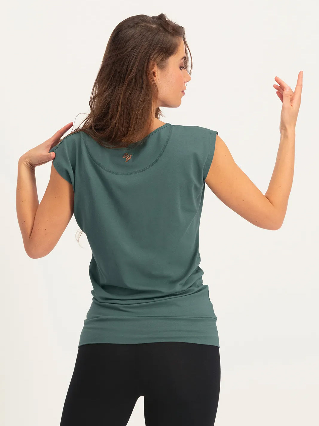 Urban Goddess Asana Yoga Tee - Forest Green Women's Yoga T-Shirt for Meditation & Workout | Perfect for Yoga Studio, Gym & Casual Wear