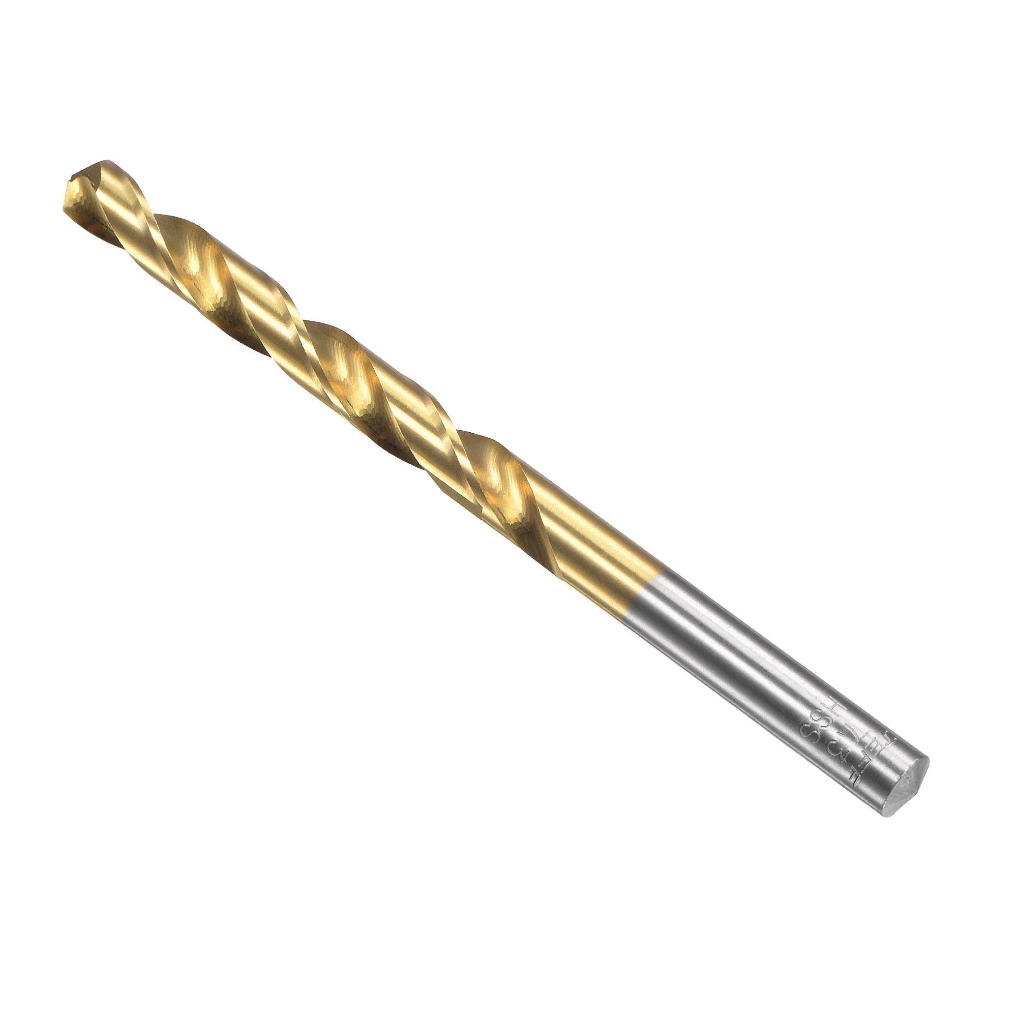 uxcell 7.3mm High Speed Steel Twist Drill Bit - Titanium Coated, 109mm Length, Fully Ground for Metal, Wood & Plastic Drilling | Perfect for DIY Projects & Professional Workshop Use