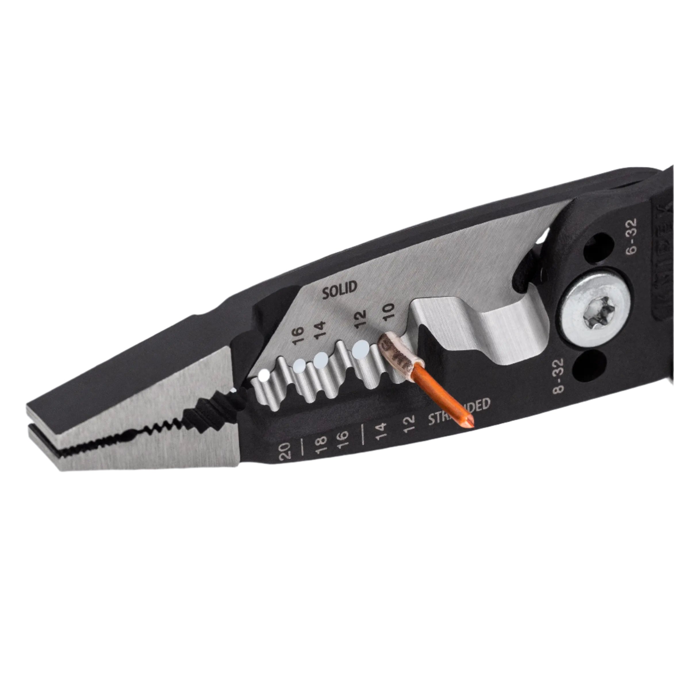 KNIPEX 13718SBA 8-Inch Forged Wire Stripper for 20-10 AWG - Professional Electrical Tool for DIY Projects & Home Repairs