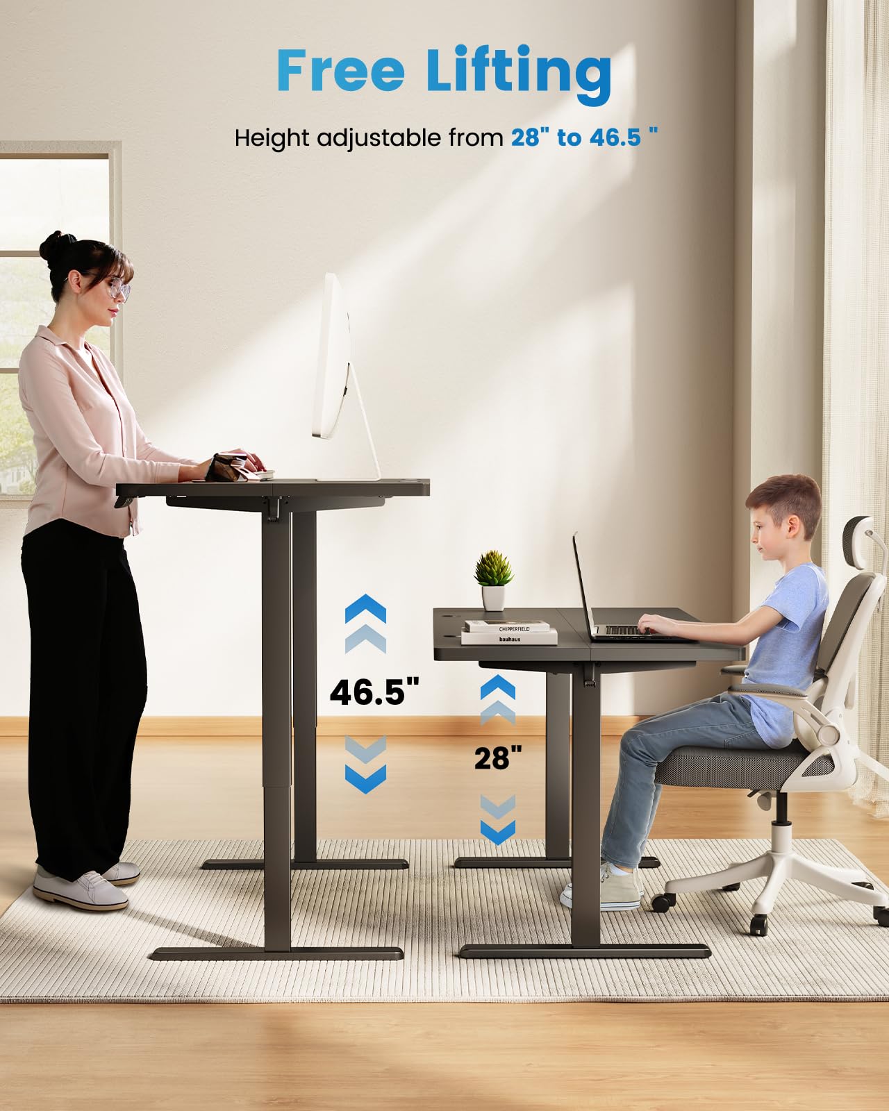 Electric Height Adjustable Standing Desk 48