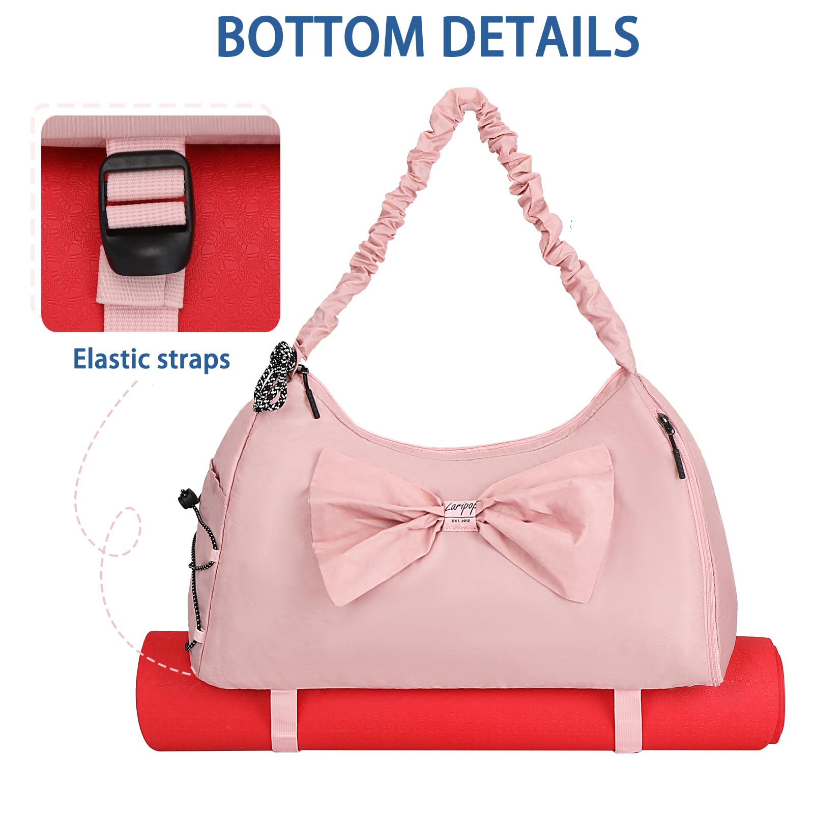 Women's Gym Bag with Yoga Mat Compartment - Waterproof Travel Duffle Bag with Shoe Storage & Wet Pocket | Foldable Weekender Overnight Bag for Yoga, Pilates, Swimming, Gym & Airplane Travel | Perfect for Fitness Enthusiasts & Active Lifestyles